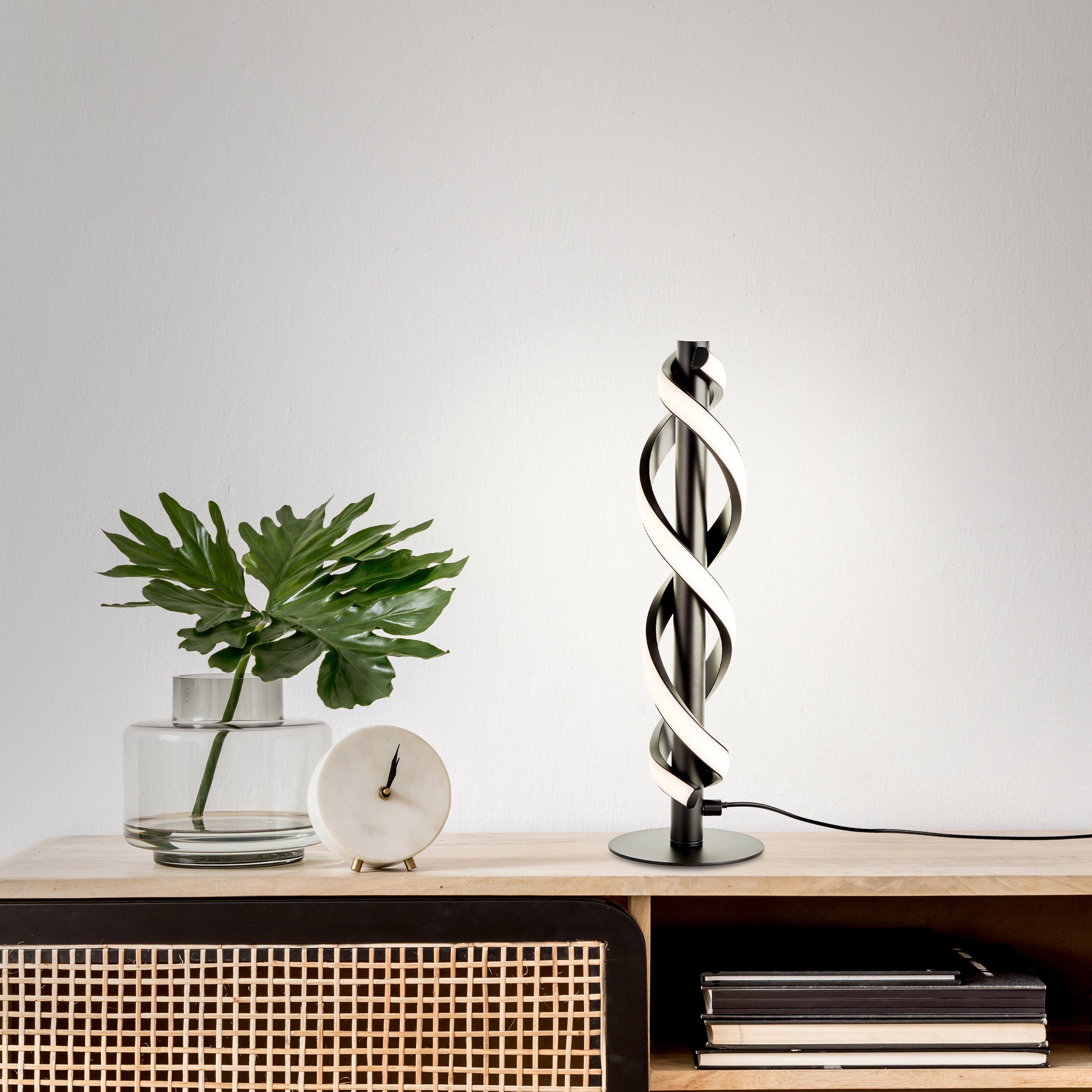 Brilliant Leuchten Led-tafellamp Amalie 1100 lm, hoogte 39 cm, ø 12 cm, metaal/kunststof, zwart