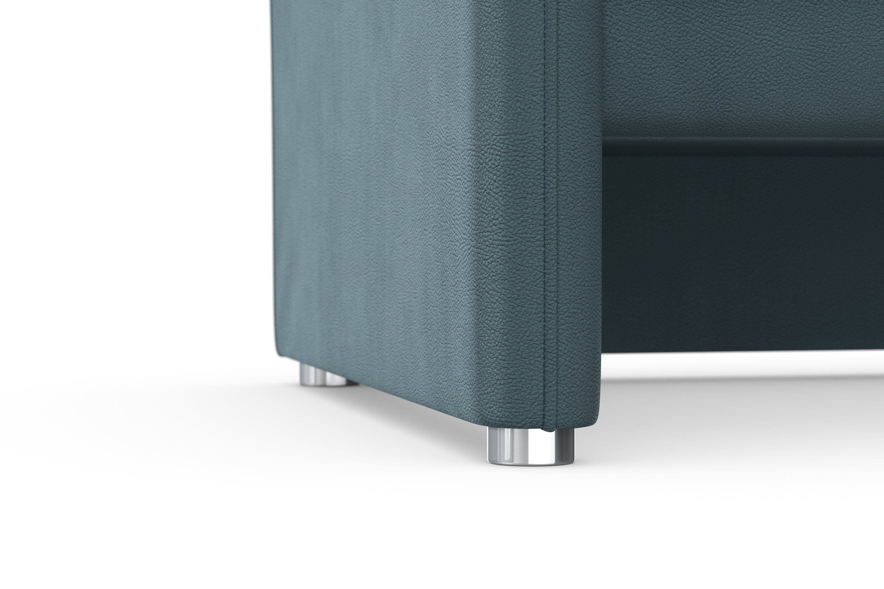 DOMO collection 3-zitsbank Pina, smalle armleuningen, met bonellvering, compact & elegant Hoge zitcomfort, luxe microvezel leerlook, grijs, breedte 219 cm