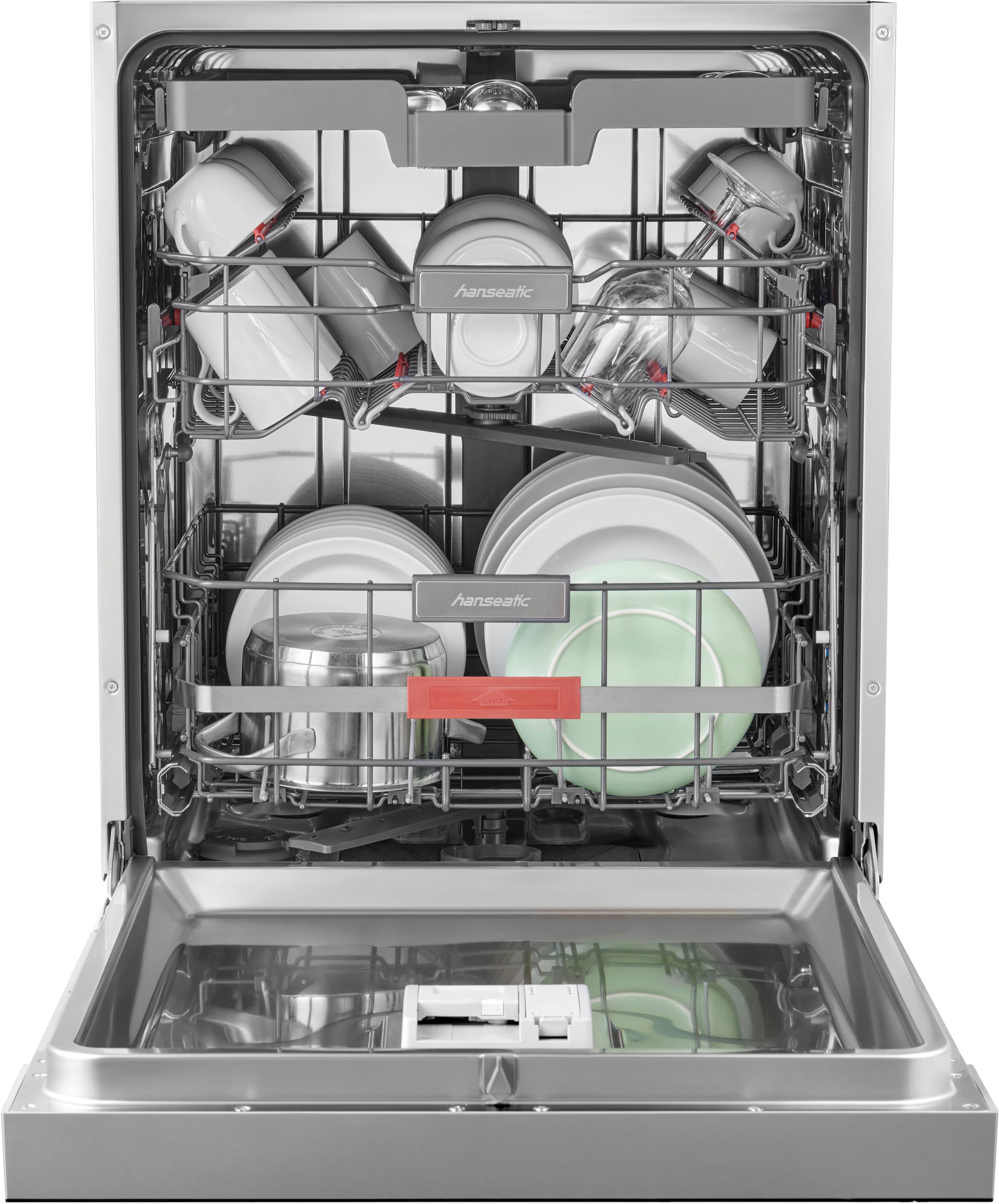 Hanseatic Onderbouwvaatwasser HGU6082B147931ES, 82 cm x 60 cm, Onderkorf met comfortabele heftechniek