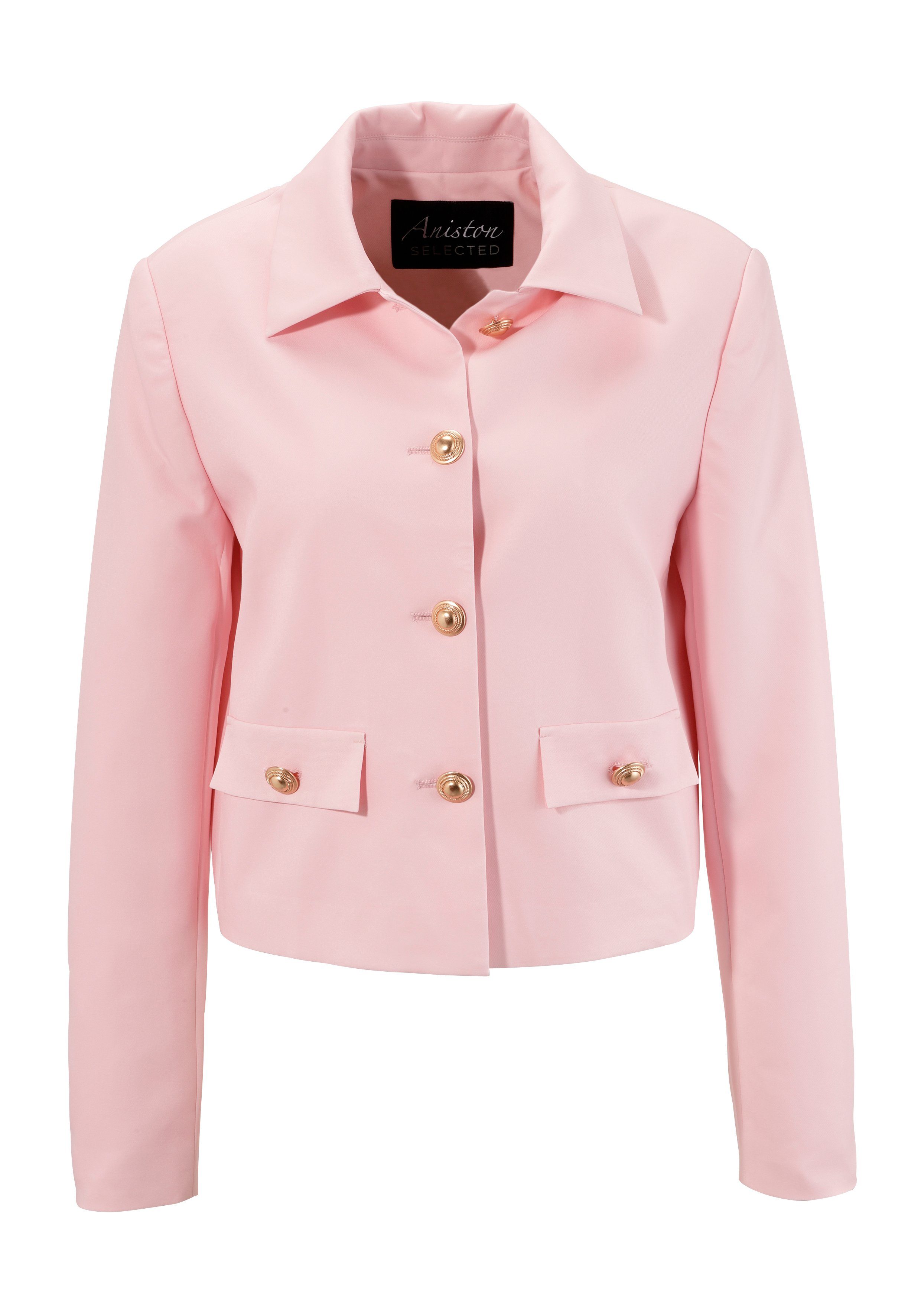 Aniston SELECTED Korte blazer met roségoudkleurige knopen