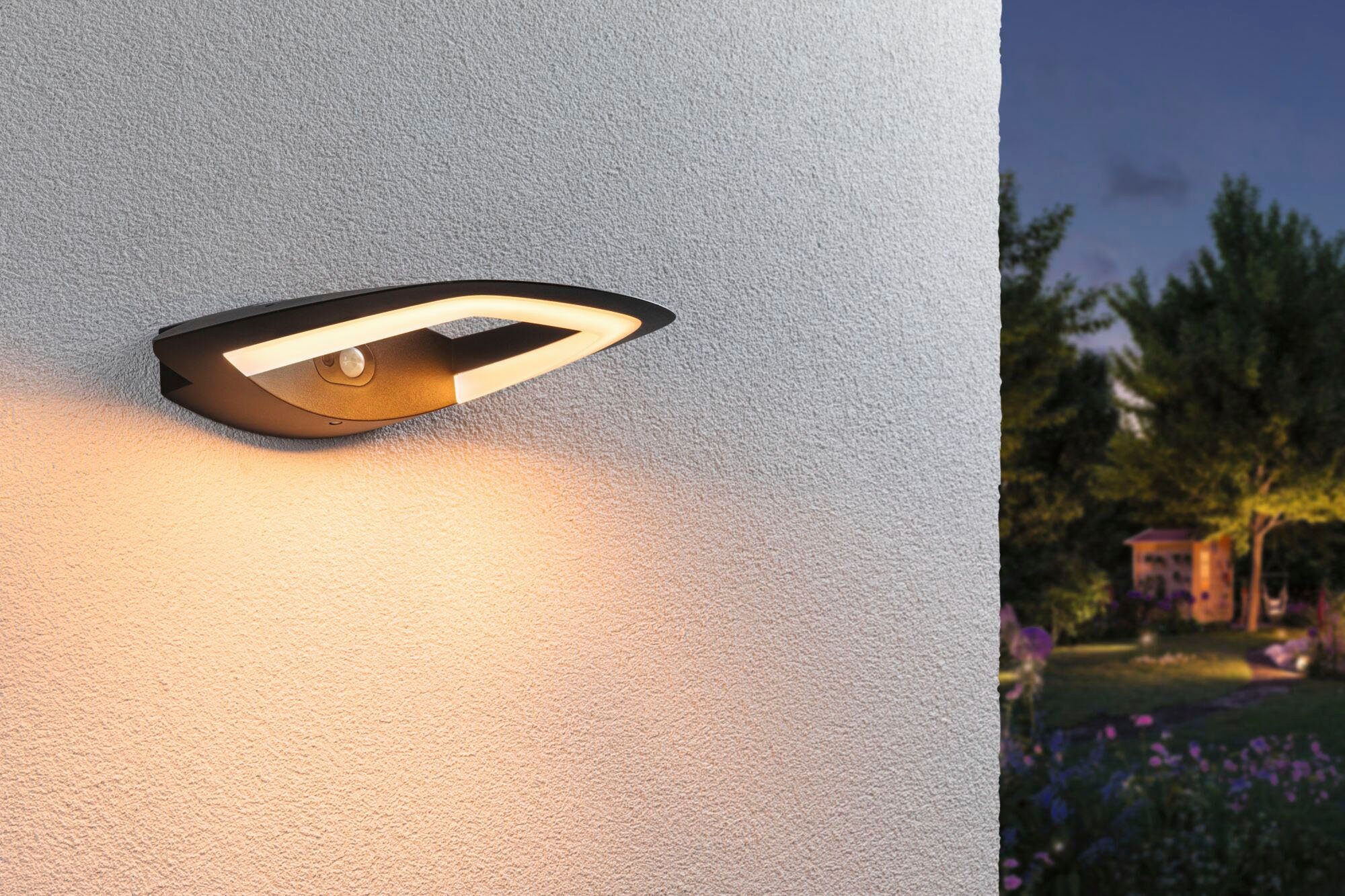 Paulmann Led-wandlamp voor buiten Buiten 230V Akena PIR Insect friendly Antraciet