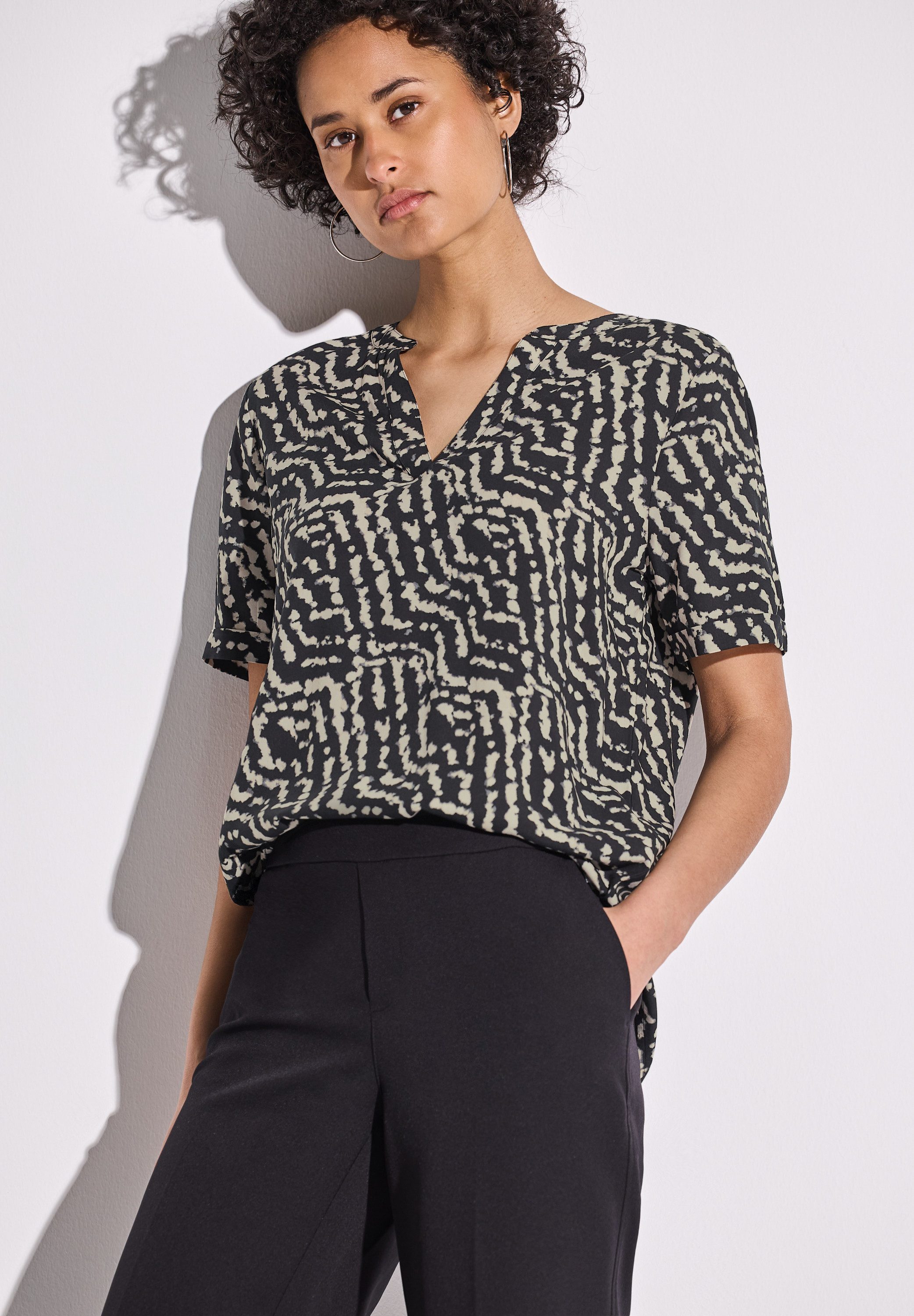 STREET ONE Blouse met korte mouwen met grafisch patroon