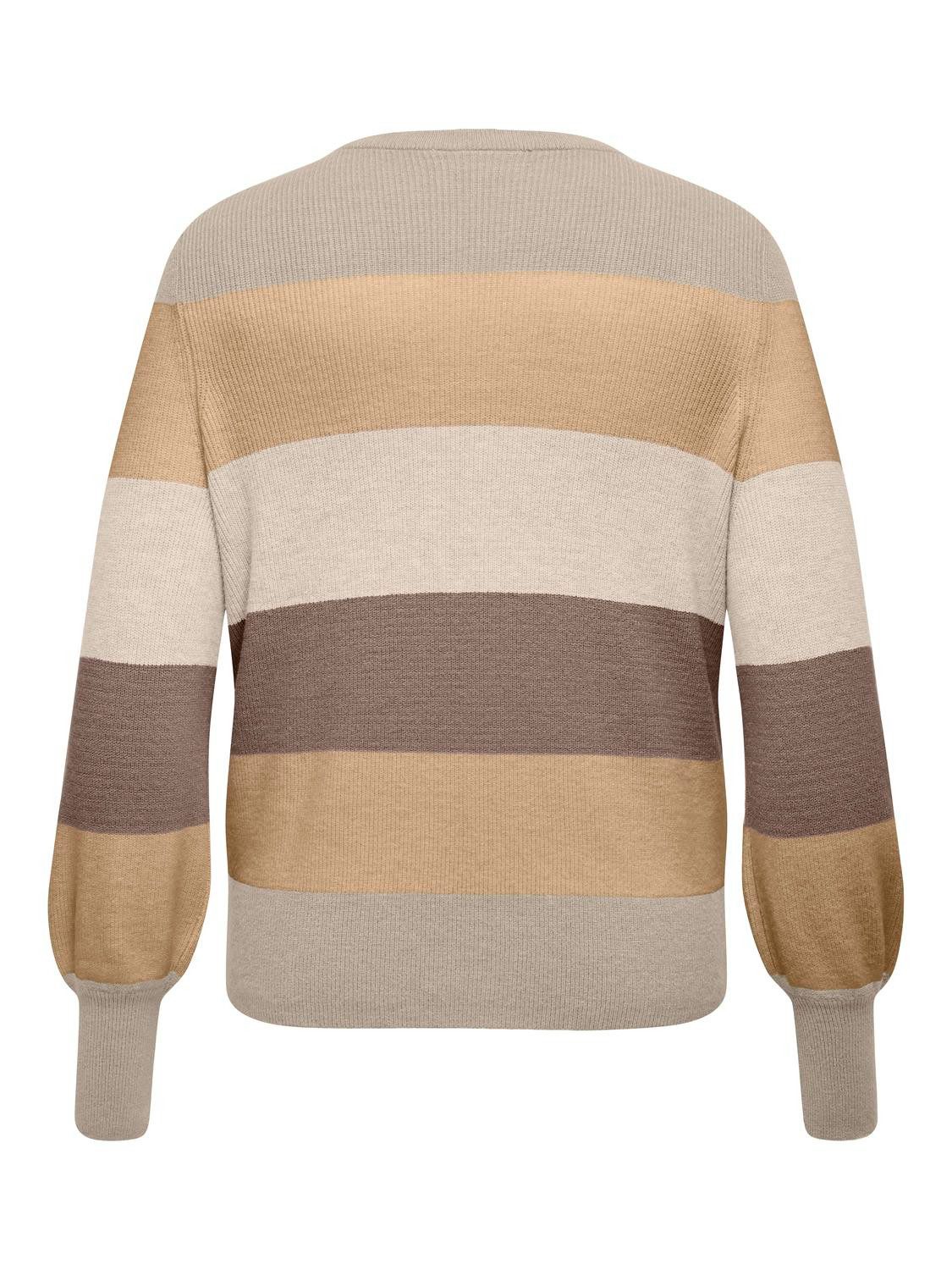 ONLY CARMAKOMA Gebreide trui CARNEW DARIA L/S STRIPE PULLOVER KNT