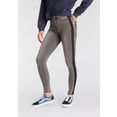 arizona skinny fit jeans ultra stretch highwaist met strepen opzij grijs