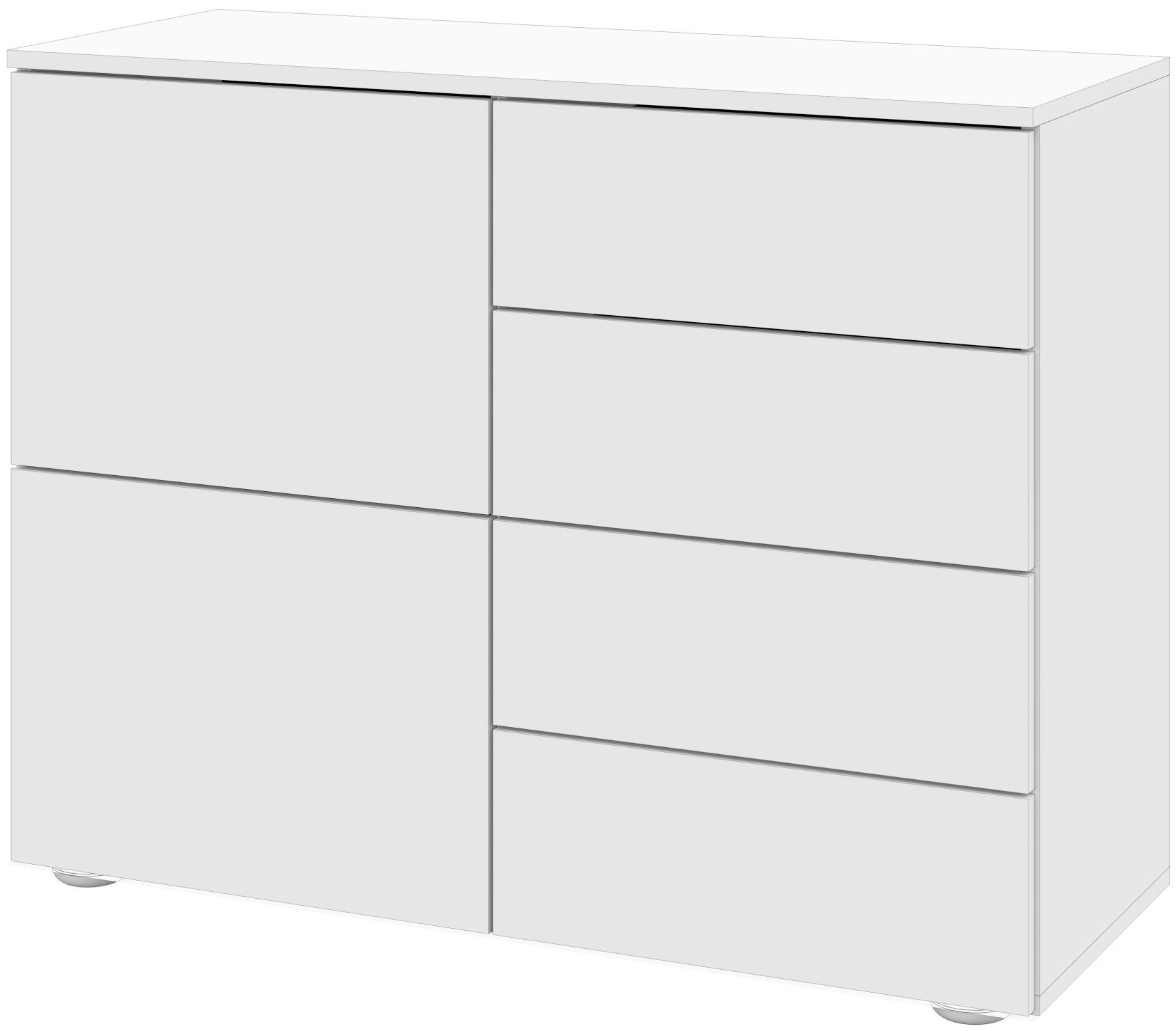 borchardt Möbel Kast Drukknop (Push-To-Open), in hoogte verstelbare planken dressoirs wit