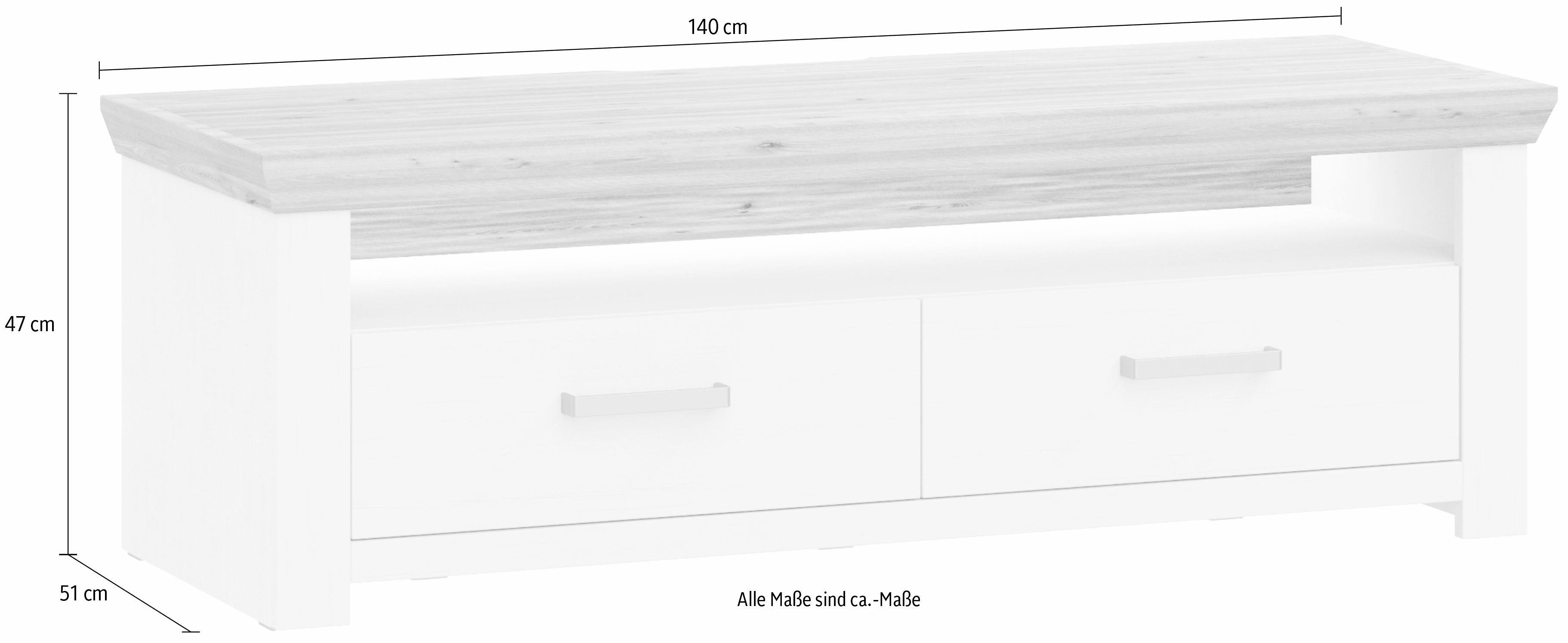 set one by Musterring Tv-meubel York Type 31, met 2 laden, verlichting optioneel, breedte 140 cm