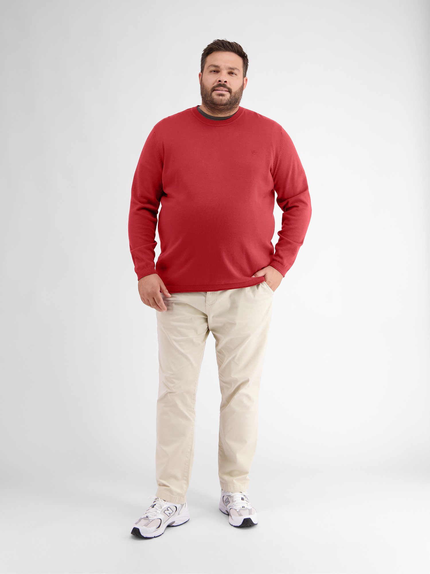 Lerros Gebreide trui LERROS vlakbrei pullover met ronde hals