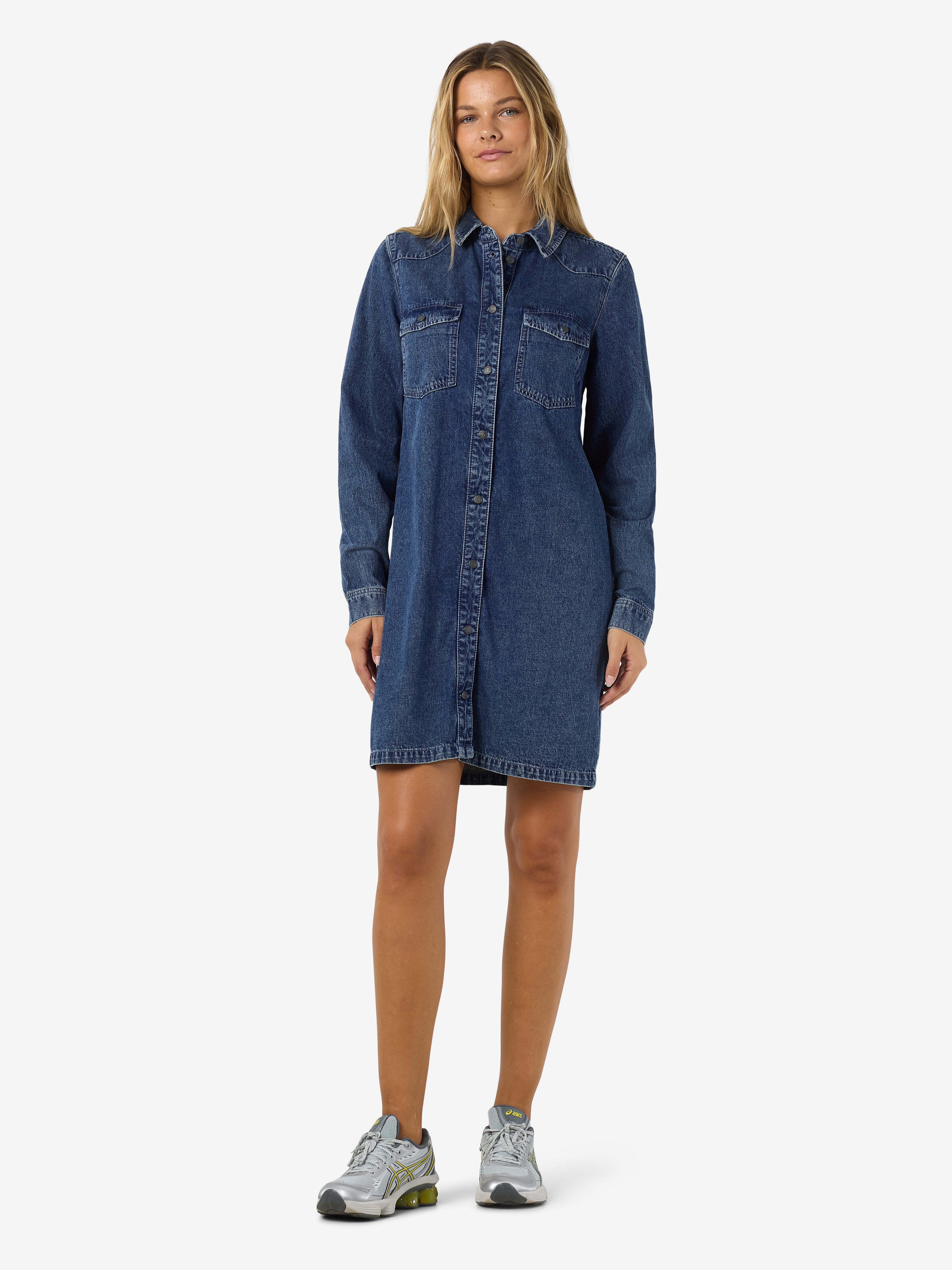 Noisy may Jeans jurk NMNEW SIGNE L/S DENIM DRESS VI002MB LX