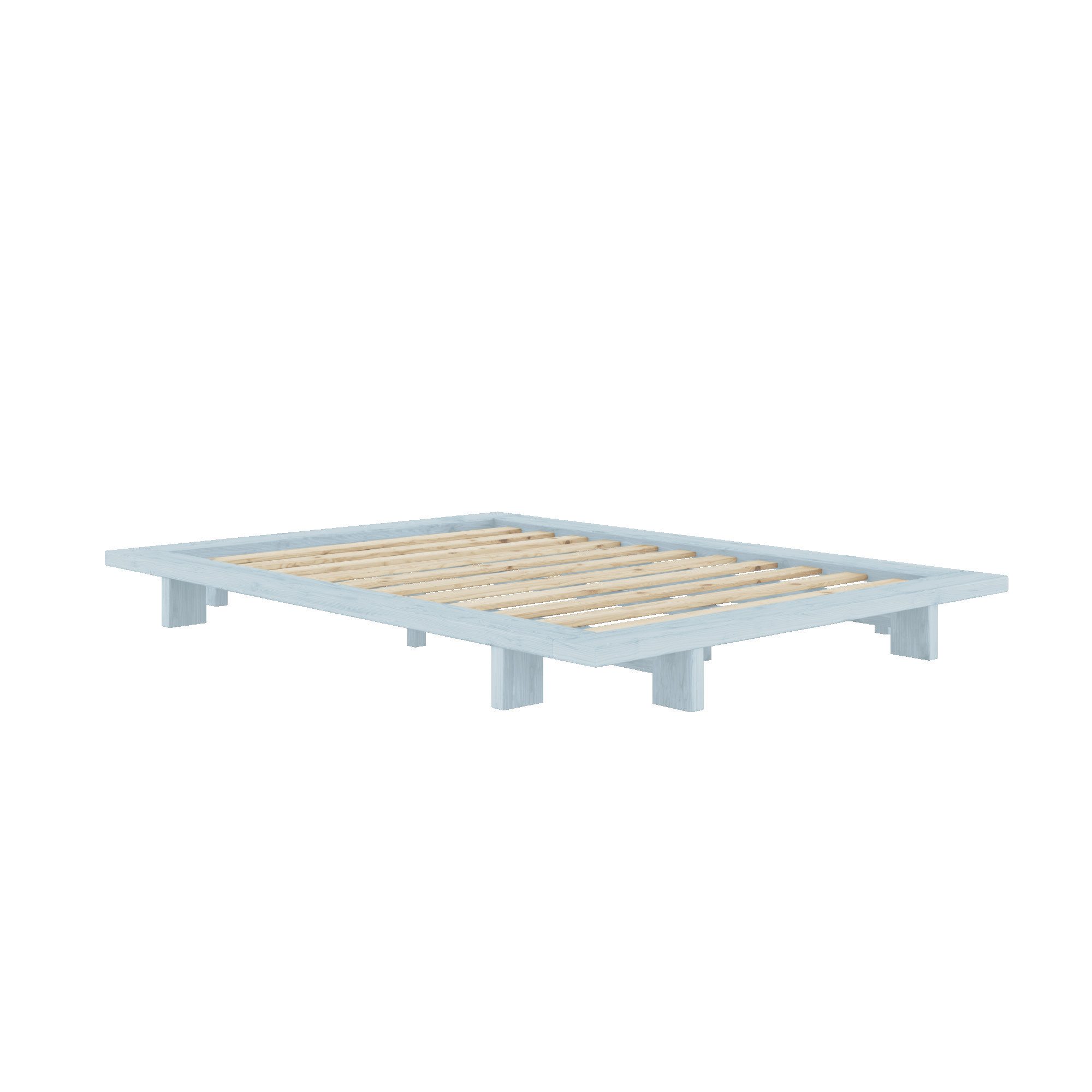 Karup Bedframe JAPAN BED grondbed, houten frame, futonbed, jeugdbed, houten bed Massief houten bed met lattenbodem, massief grenen, bed zonder