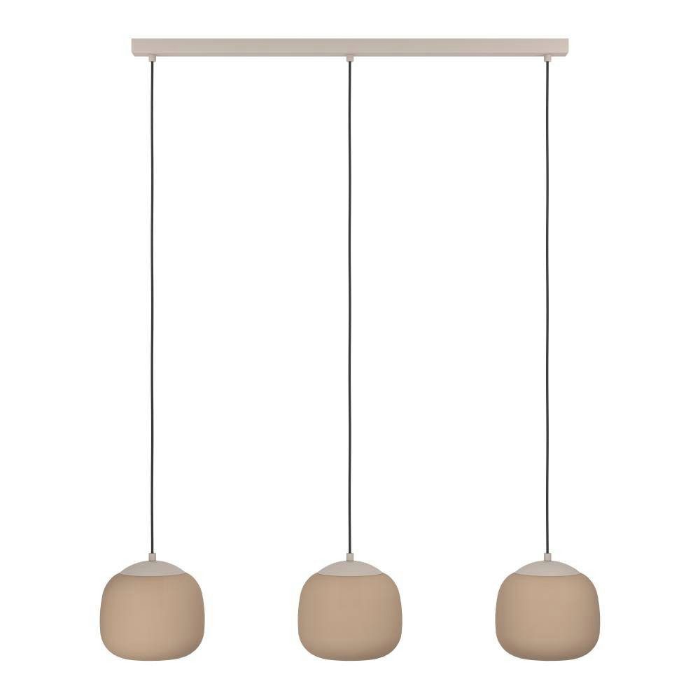 EGLO Hanglamp COMINIO Hanglamp, eetkamerlamp in zandkleur en taupe, E27, 88,5 cm (1 stuk)