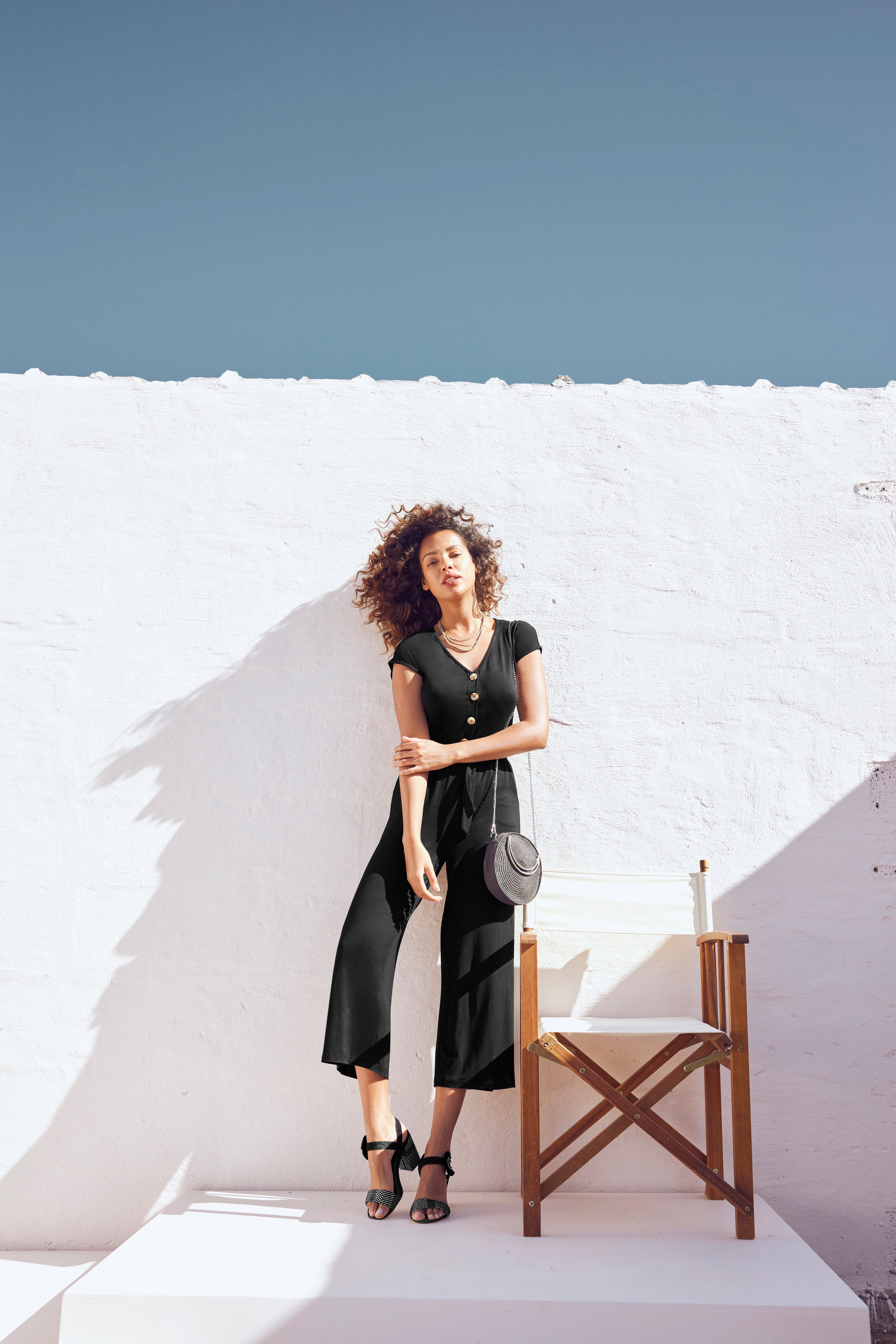Tamaris Jumpsuit in culotte-stijl met knoopsluiting