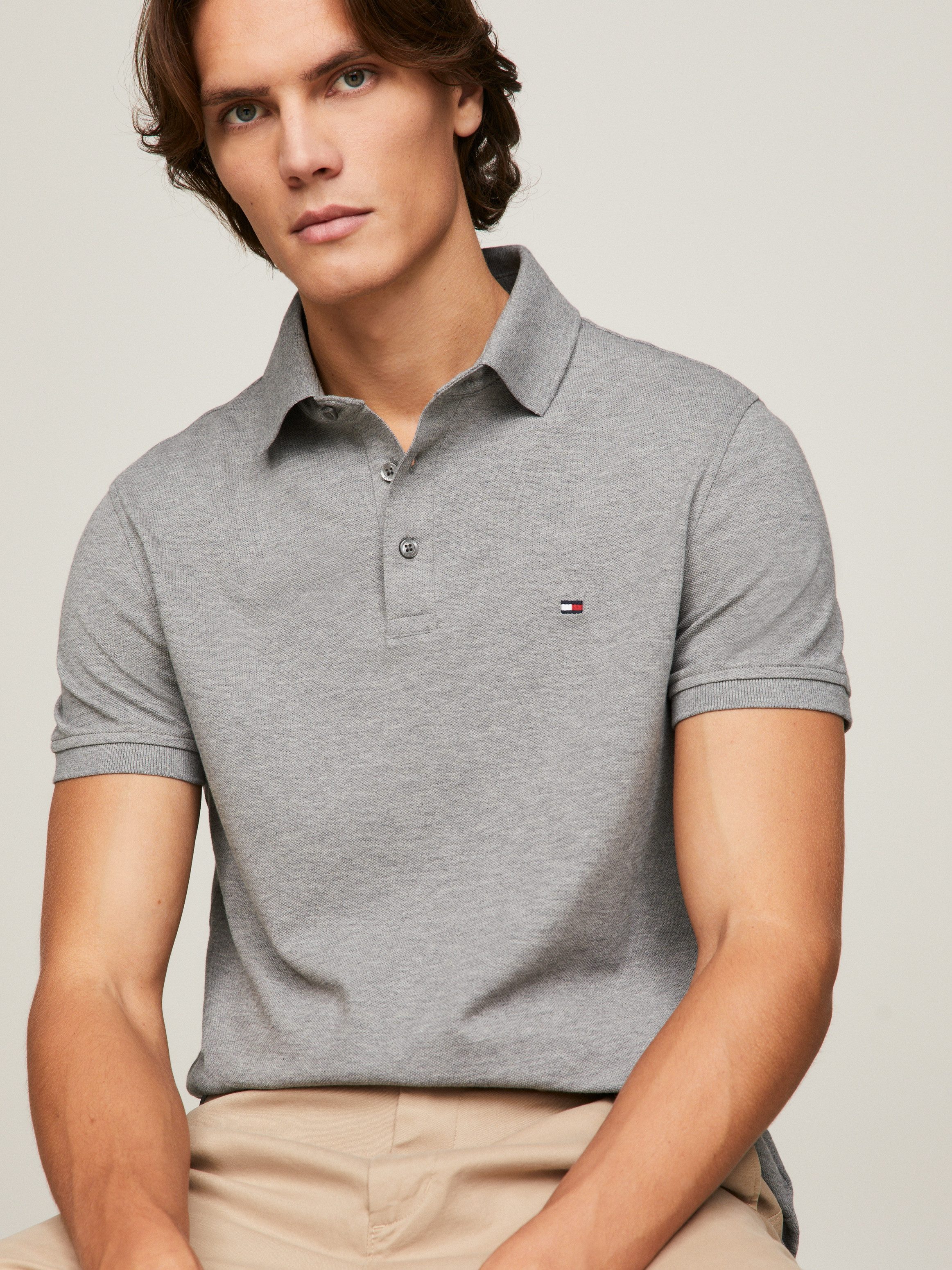 Tommy Hilfiger Poloshirt 1985 SLIM POLO van iets gestructureerd piqué