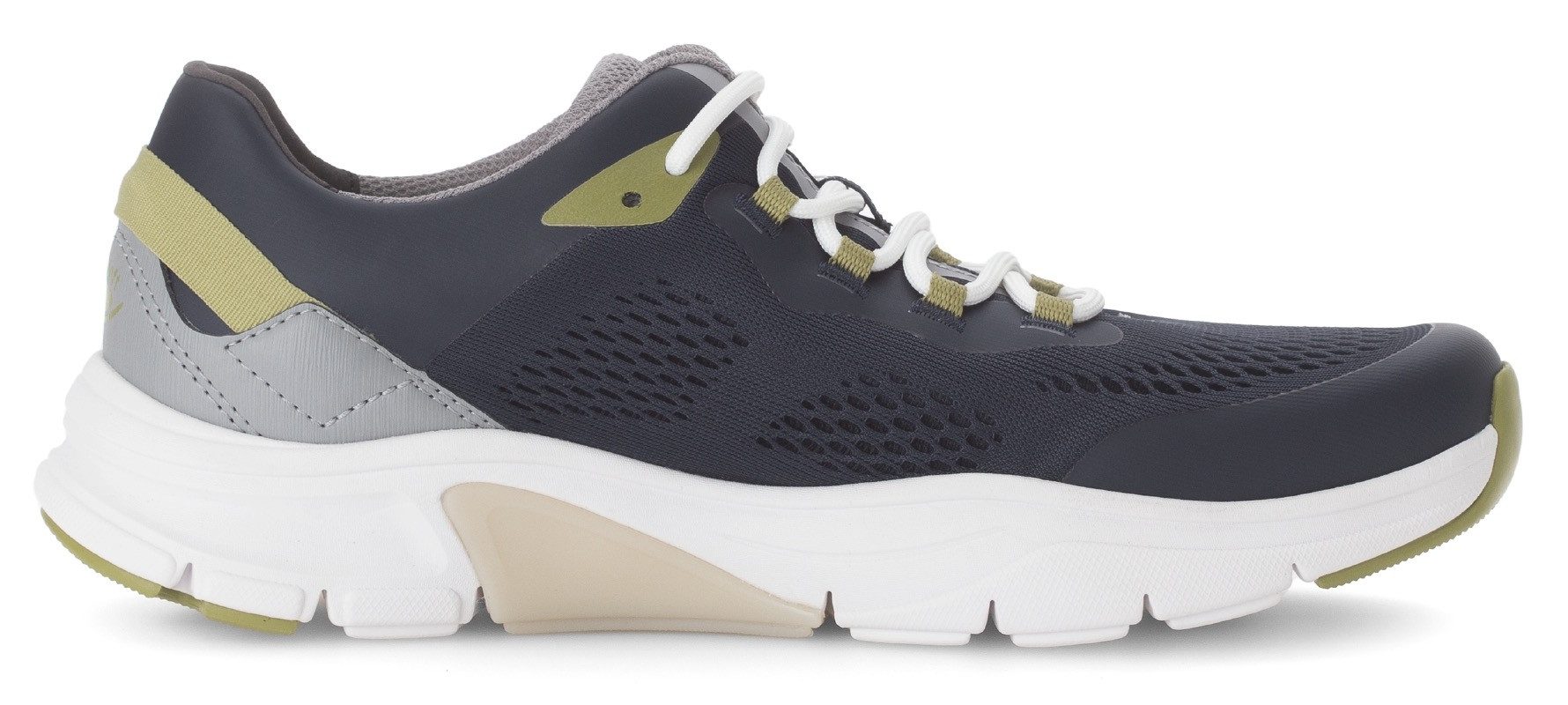 Gabor Rollingsoft Sneakers met sleehak , vrijetijdsschoen, lage schoen, veterschoen met contrastafwerkingen, breedte g