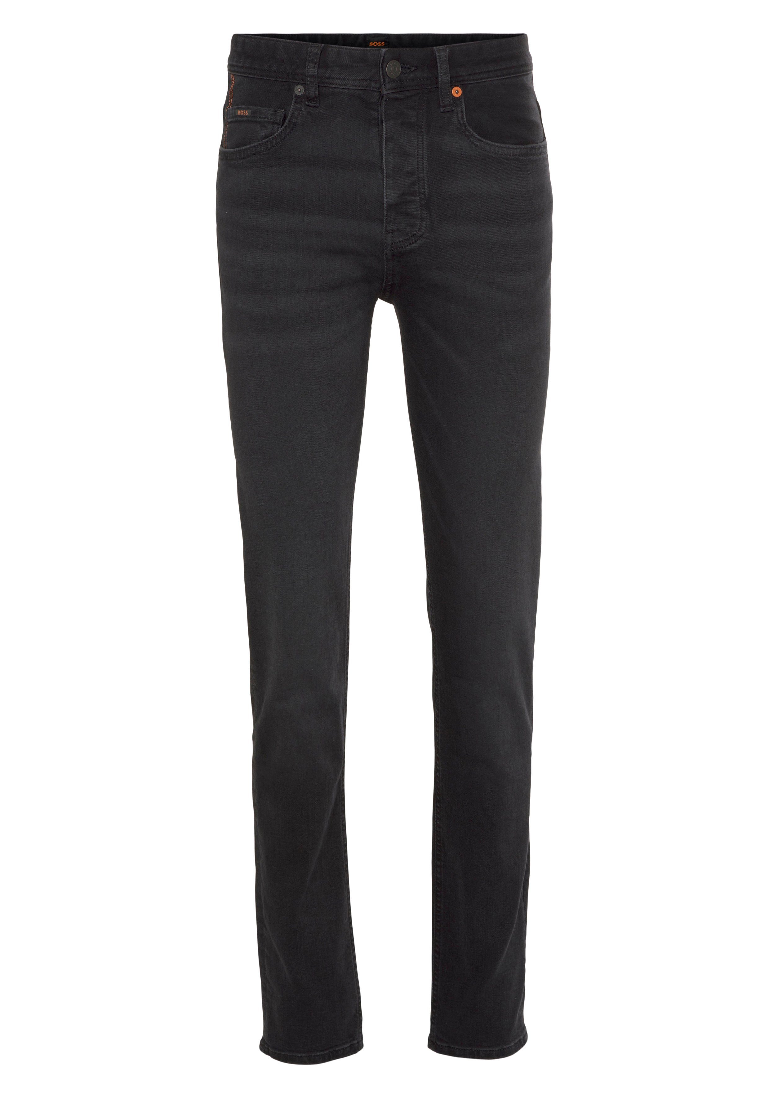 Boss Orange Tapered jeans Taber BC P met leren badge