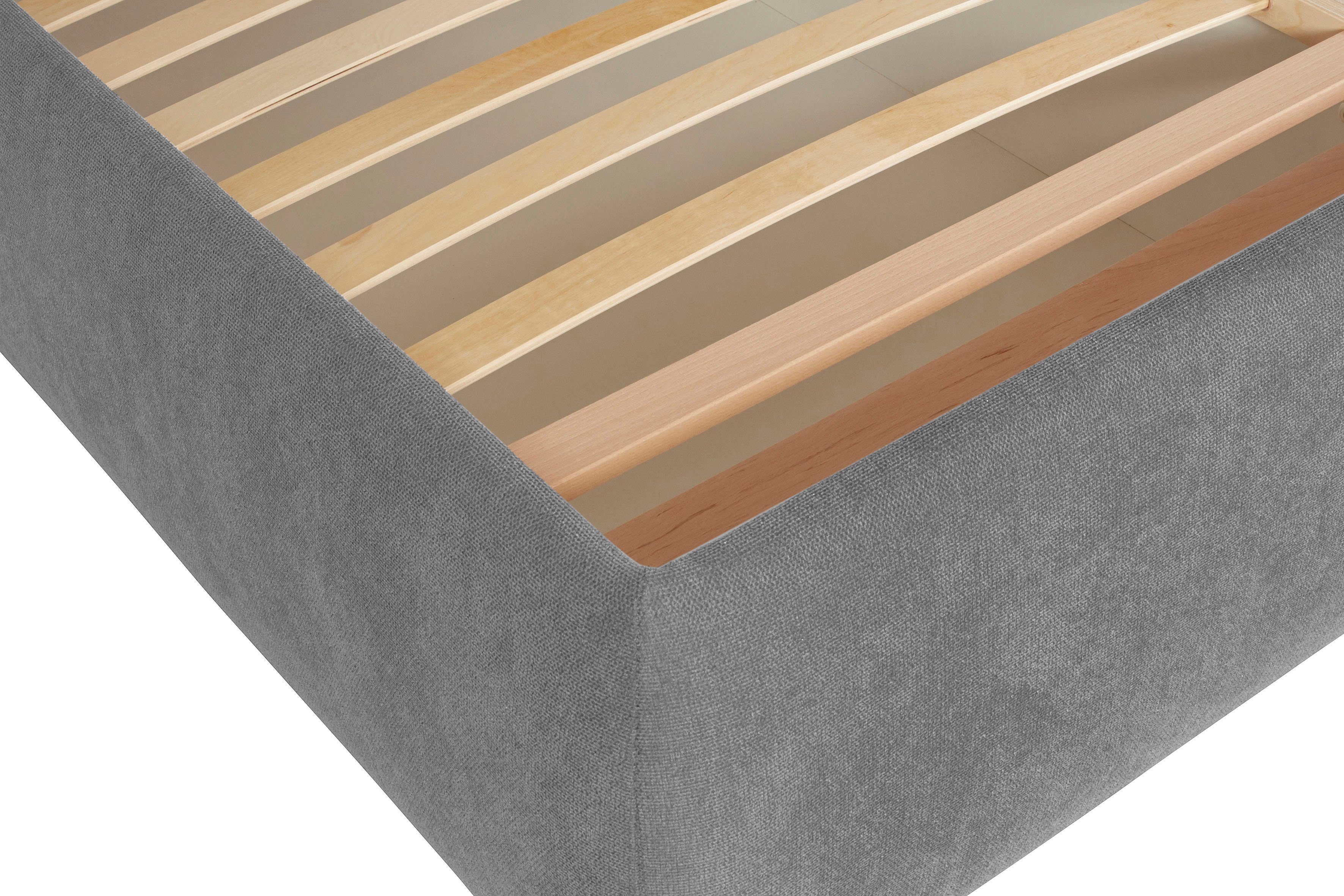 andas Gestoffeerd bed Jenson als bedframe of met 3 matrassoorten en hardheden