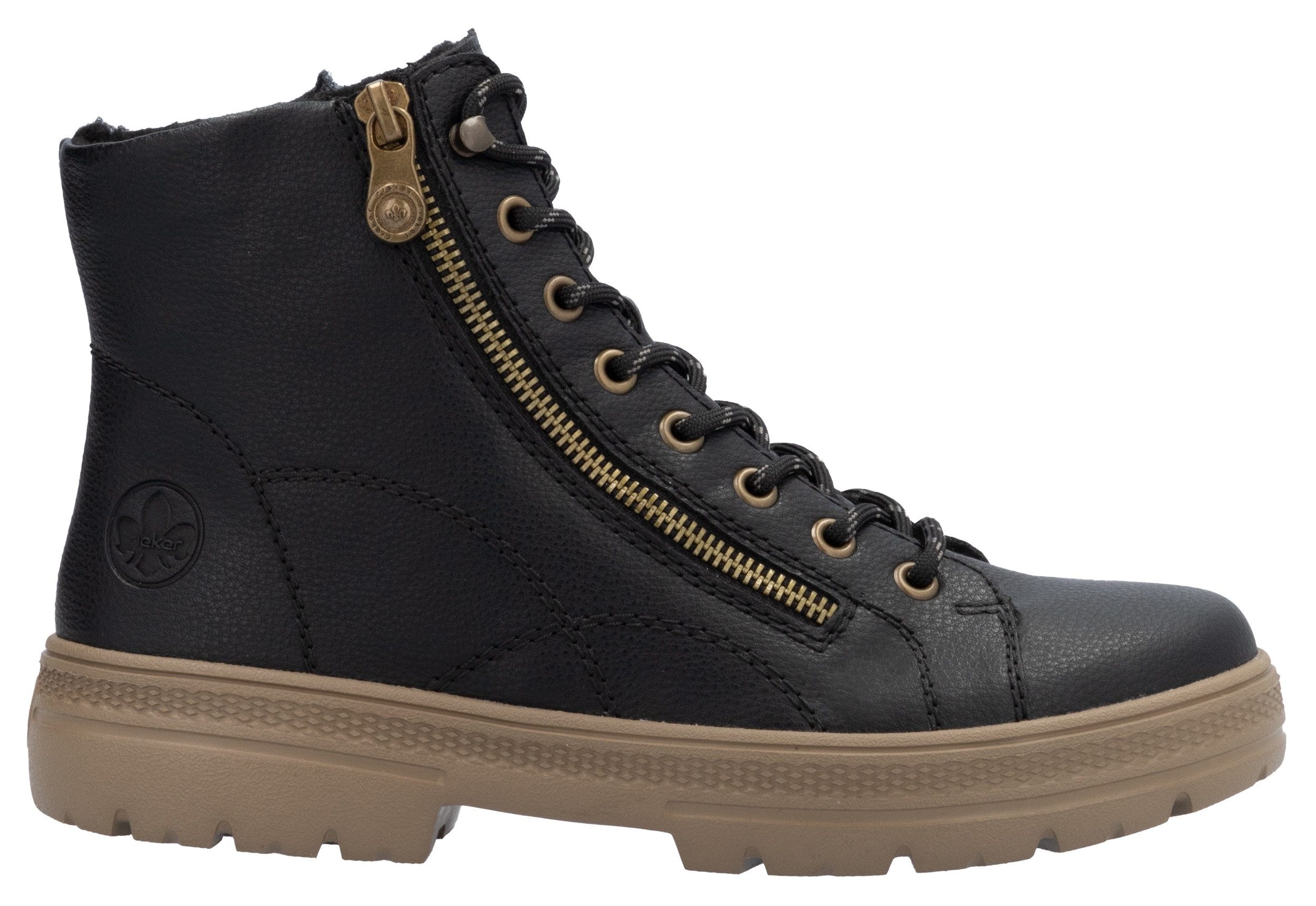 Rieker Winterlaarzen , veterschoenen, enkellaars, met ritssluiting aan de buitenkant