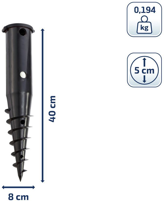 Leifheit Grondplug voor roterende wasdrogers (2 stuks)