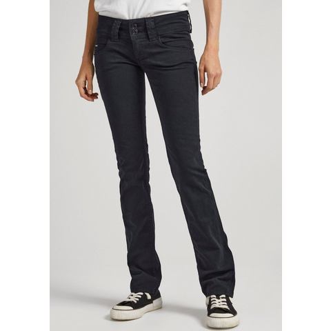 Pepe Jeans Rechte jeans VENUS Straight pasvorm met lage band met dubbele knoop en dubbele achterzak 
