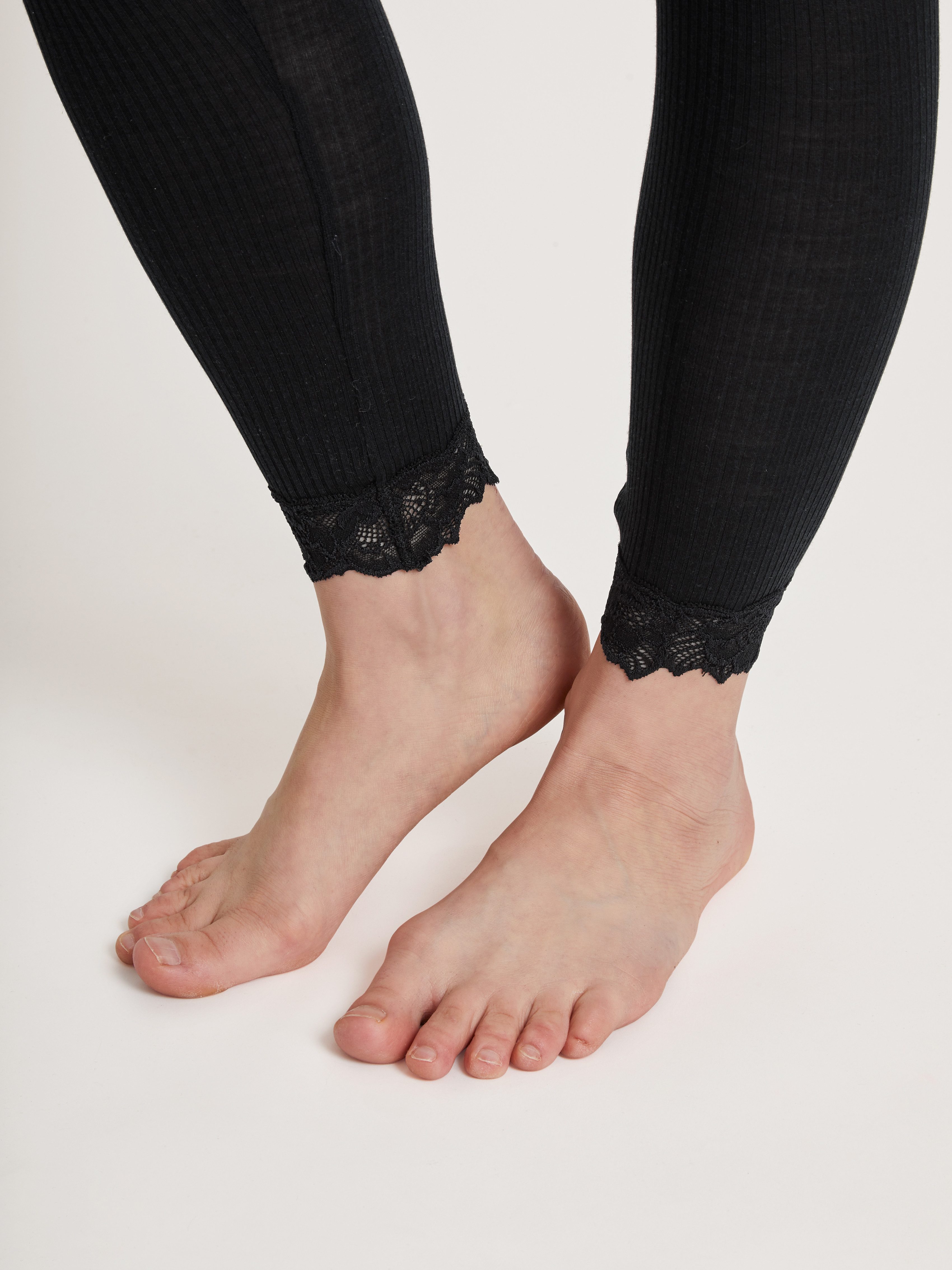 CALIDA Legging Silky Wool Joy met kanten zoom