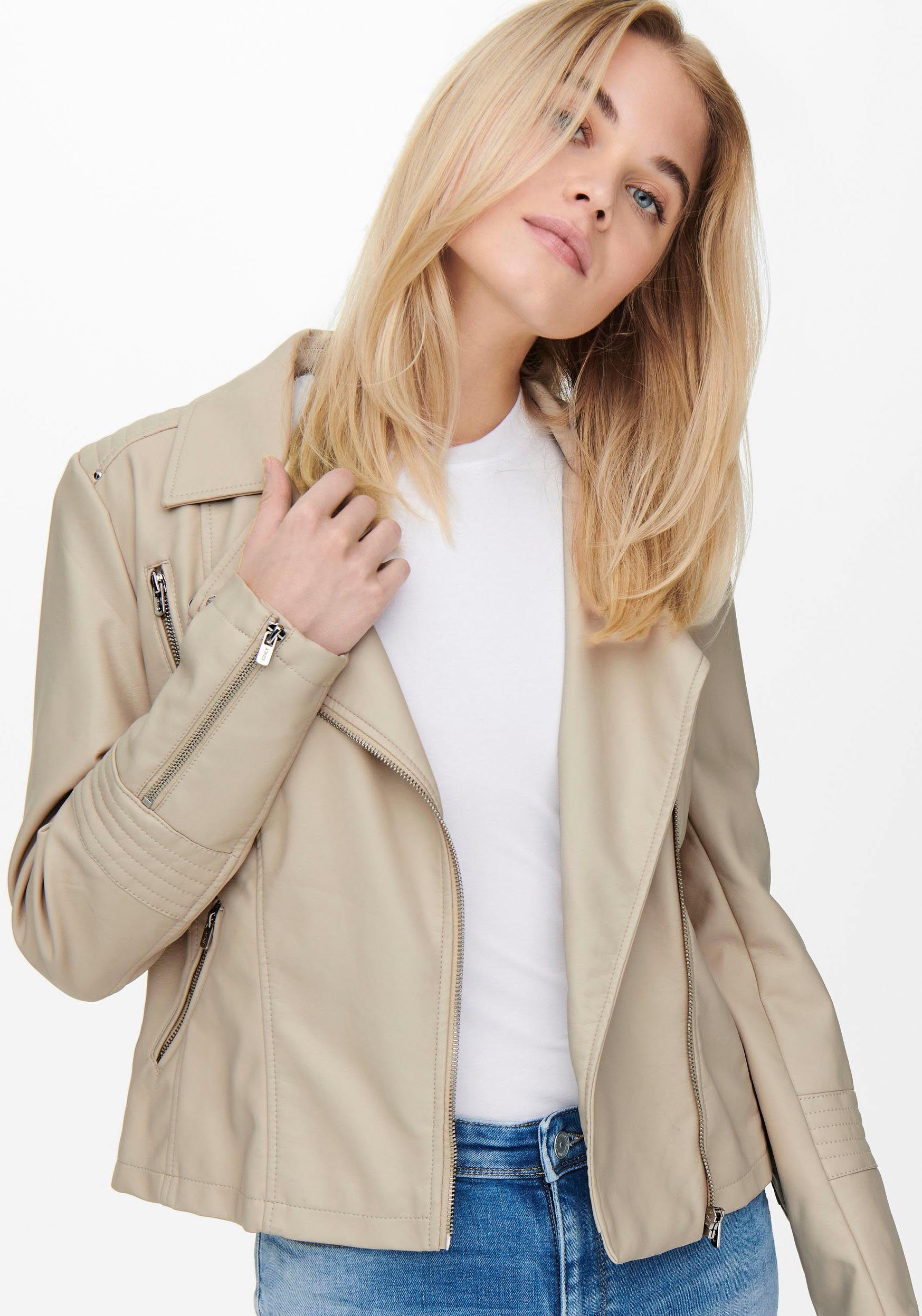 Only Imitatieleren jack ONLGEMMA FAUX LEATHER BIKER OTW NOOS
