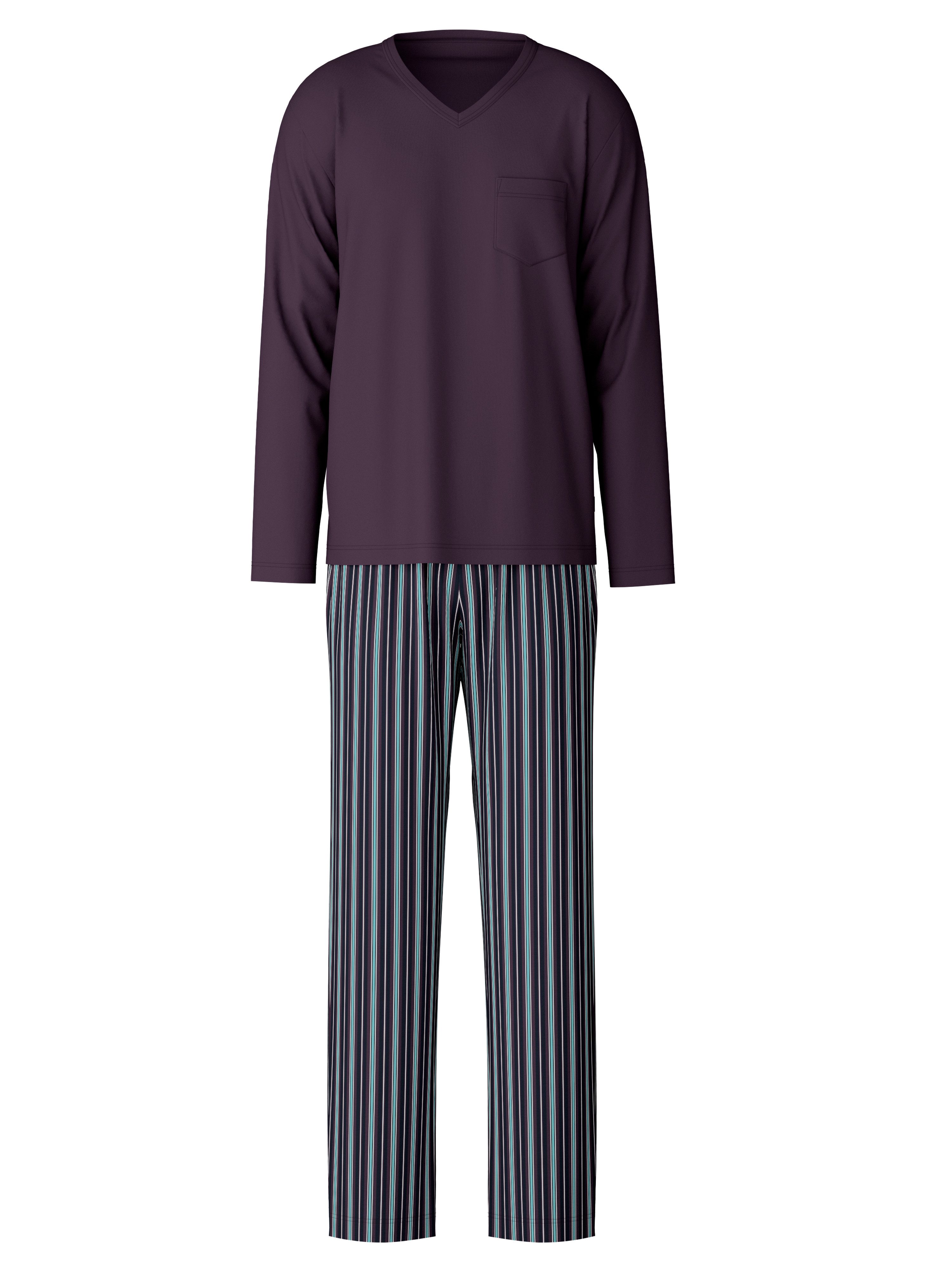 CALIDA Pyjama Relax Streamline 6 met praktische v-hals (2-delig)