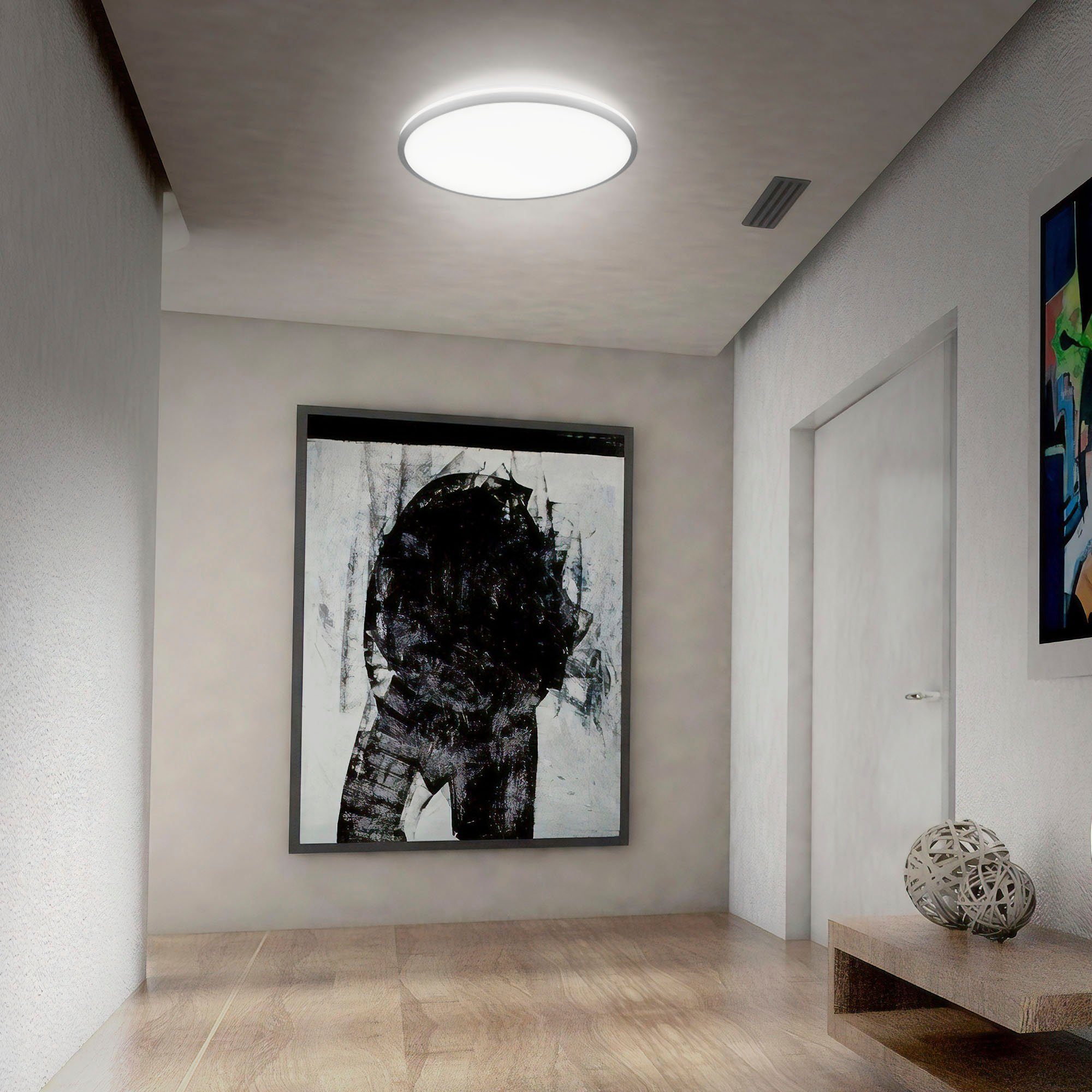 B.K.Licht Led-plafondlamp BK_DL1536 Plafondlamp, Ø38cm, neutraal wit licht, achtergrondverlichting, 24W (1 stuk)