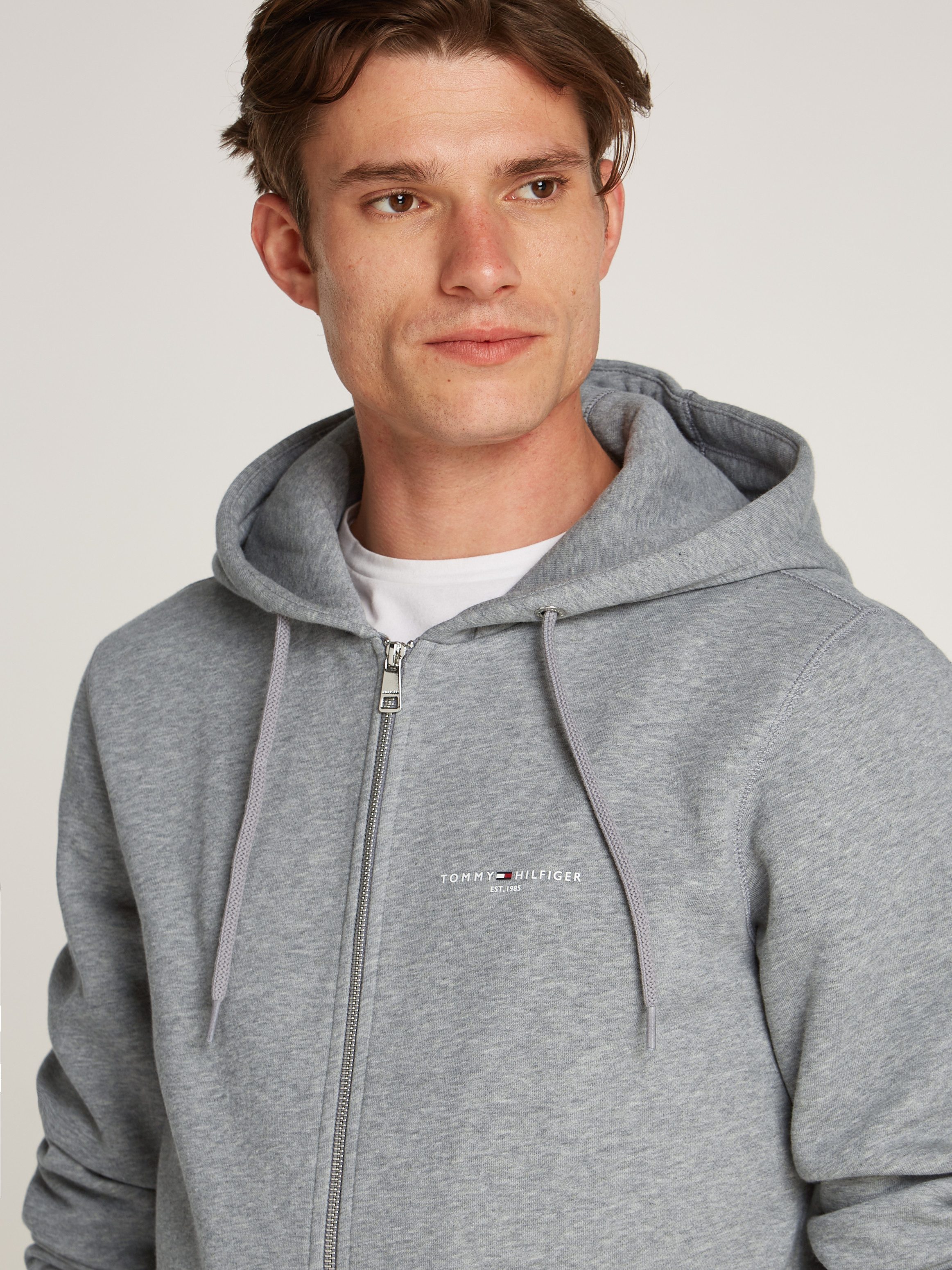 Tommy Hilfiger Sweatvest SMALL TOMMY LOGO ZIP HDD
