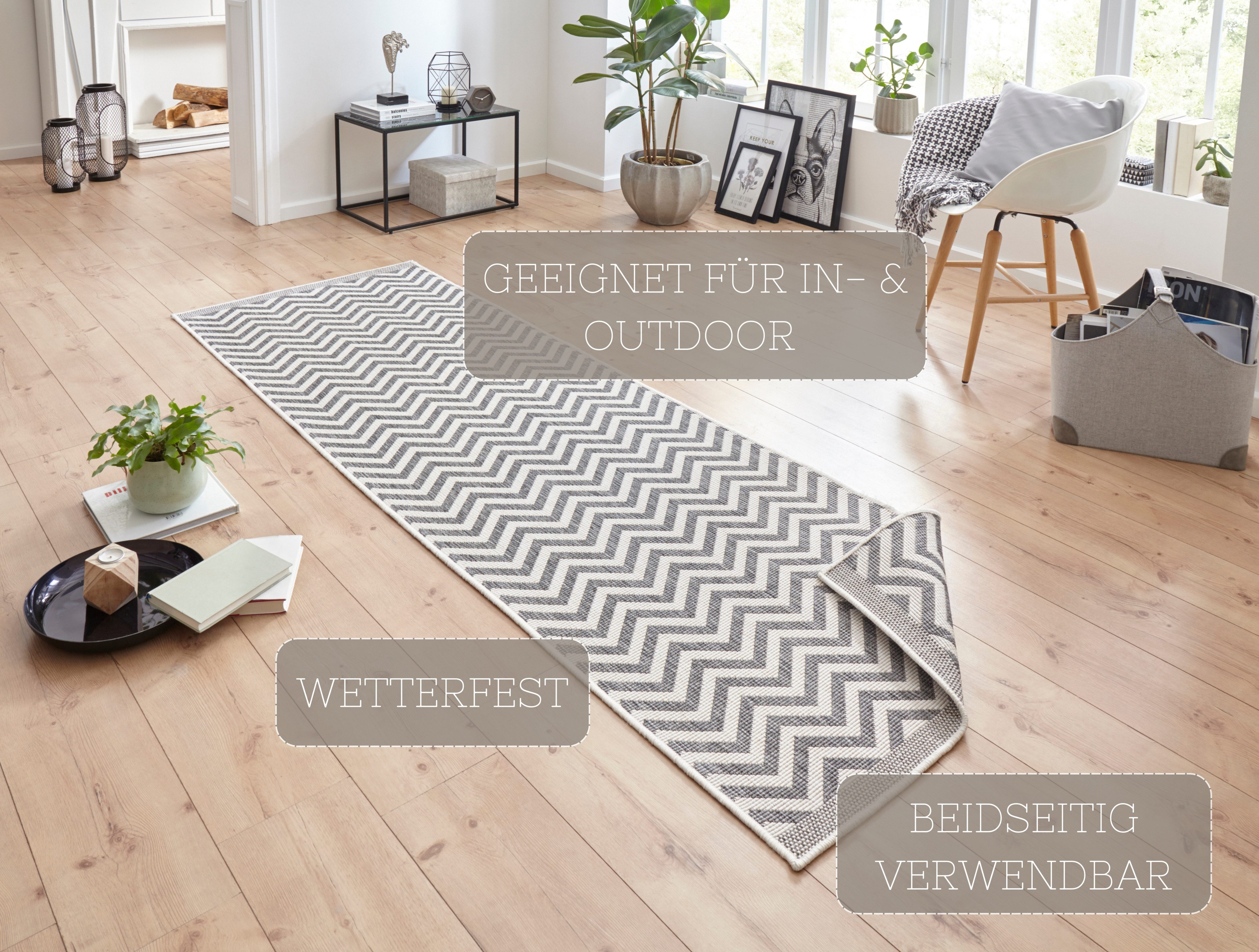 NORTHRUGS Vloerkleed Palma tweezijdig te gebruiken kleed Binnen- en buitengebruik, weerbestendig, balkon, loper, woonkamer, waterbestendig