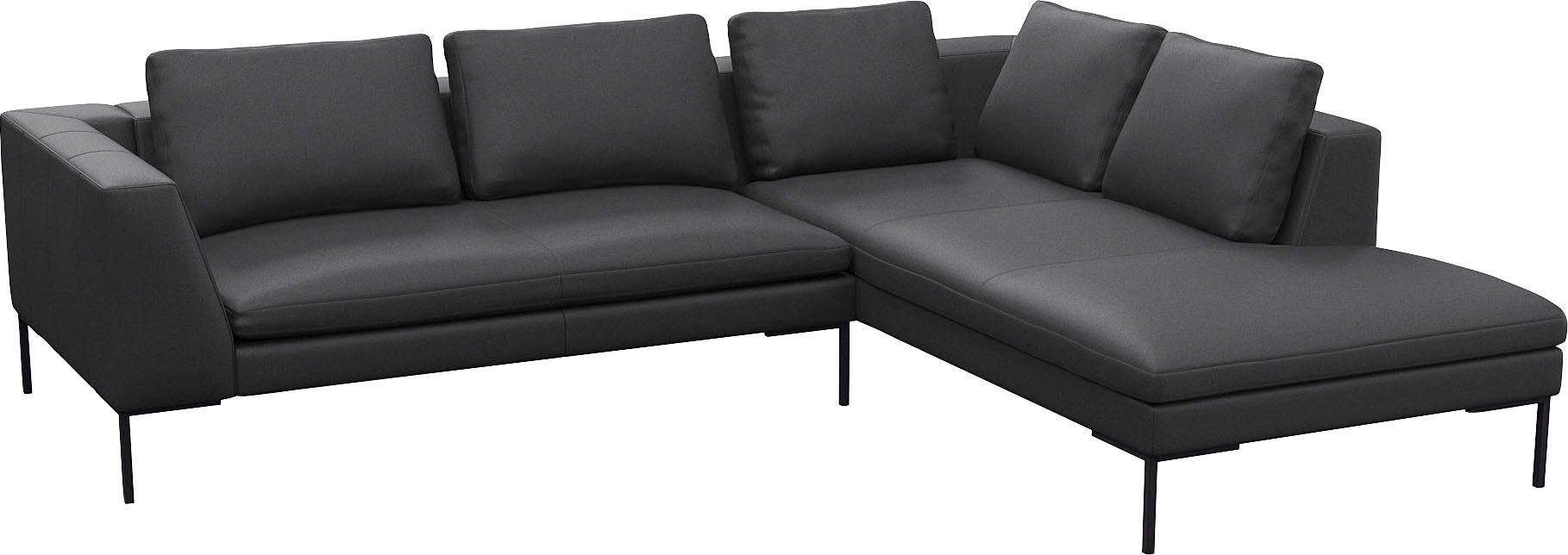 FLEXLUX Hoekbank Loano, supercomfortabel zitcomfort door koudschuim in de zitting moderne bank, vrij in de ruimte te plaatsen, losse kussens, l-vorm