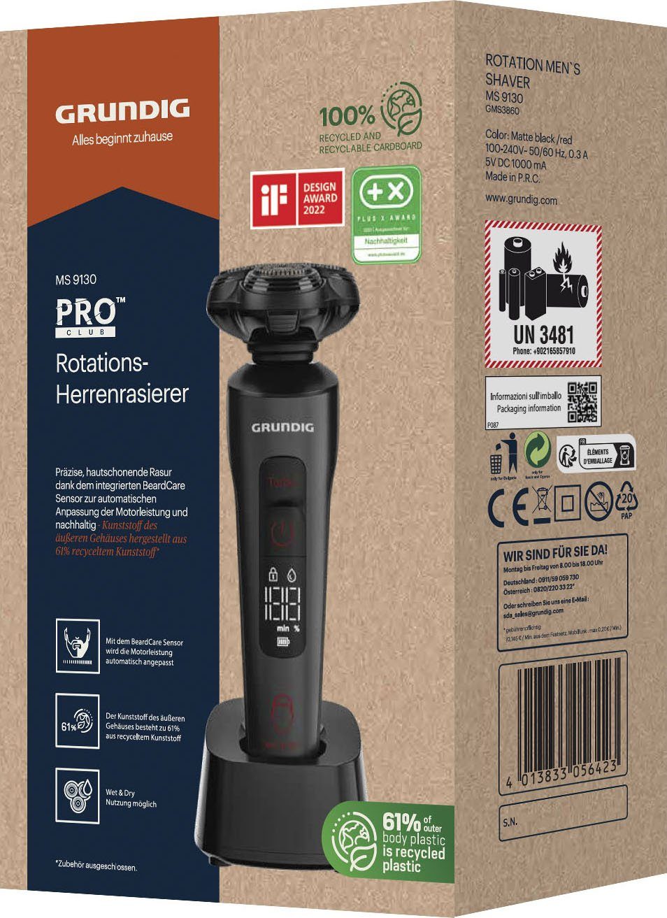 Grundig Elektrisch scheerapparaat Heren scheerapparaat ProClub MS 9130