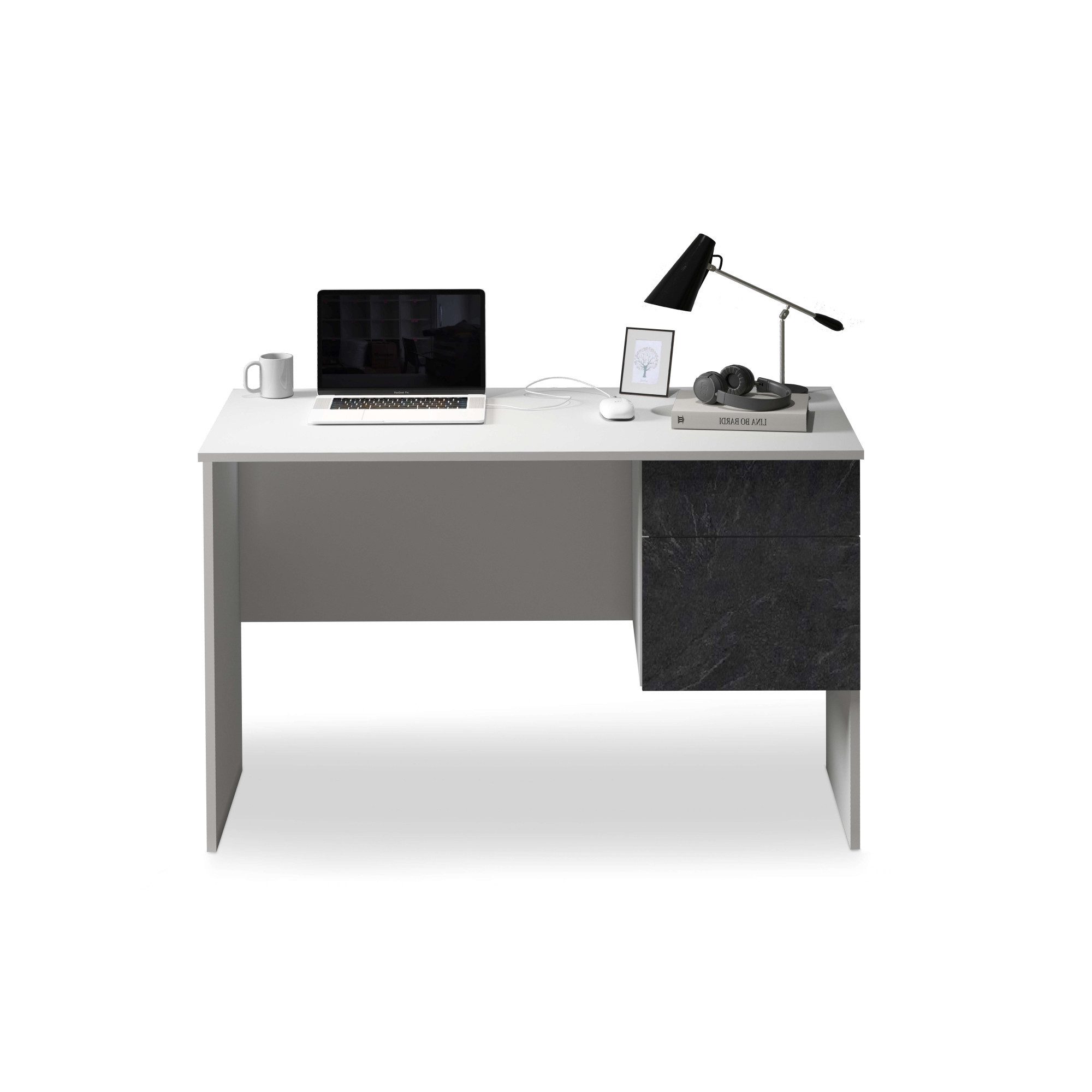INOSIGN Bureau Coro, kleine computertisch, bureautafel met 1 deur & 1 lade, breedte 110 cm, made in italy bureaus wit