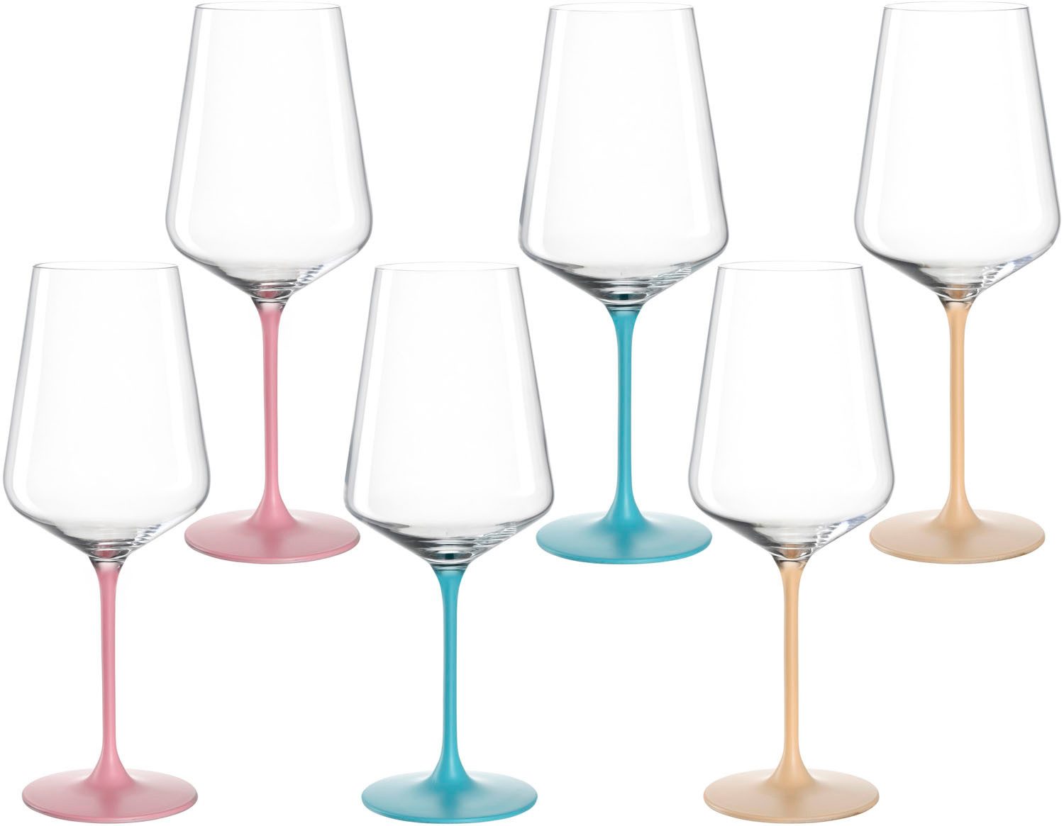 LEONARDO Wijnglas Kelchglas BRERA, 560 ml, gekleurd assorti, 6-delig set (set)