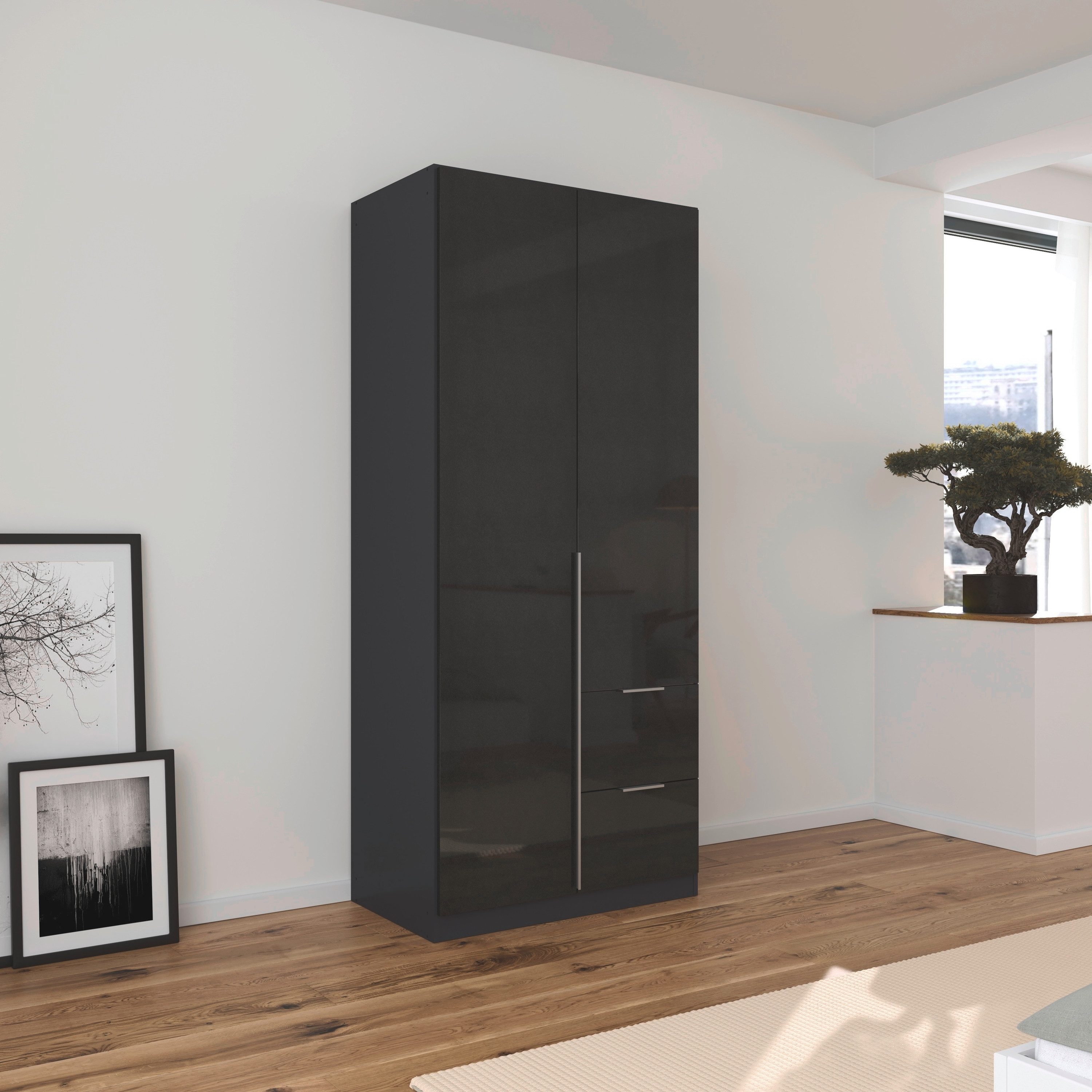 rauch Draaideurkast Kledingkast kast garderobe AGORDO met decor- of hoogglansfront