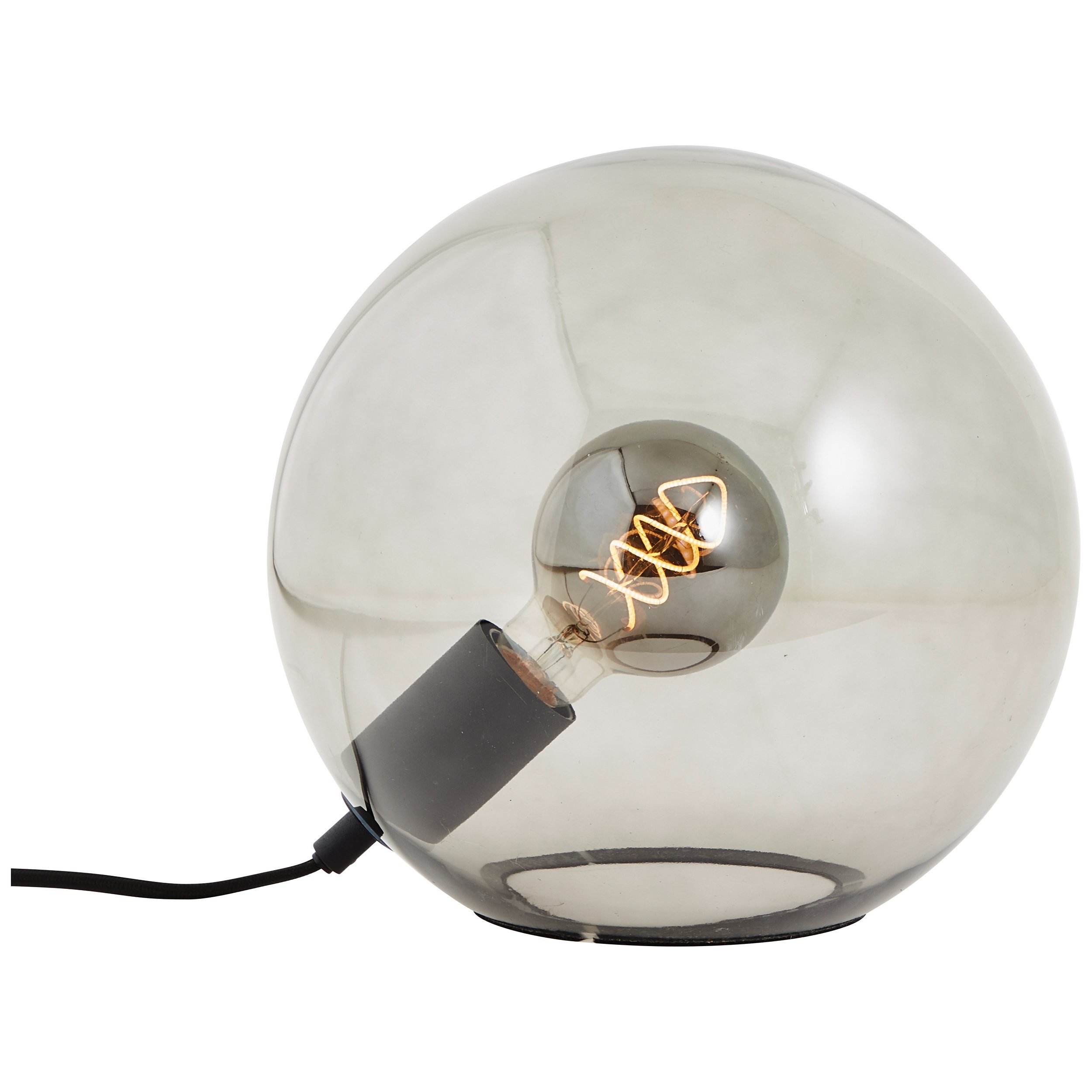 Brilliant Leuchten Tafellamp Belado bolvormig van rookglas, d 25 cm, e27 max. 25 w