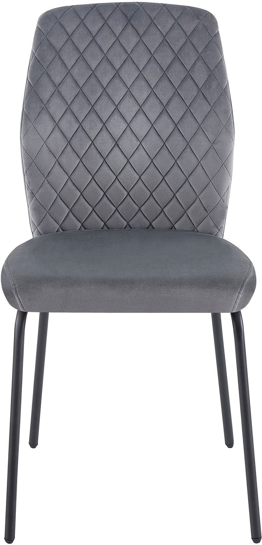 SalesFever Stoel met 4 poten met honingraatpatroon op de rug (set, 2 stuks)