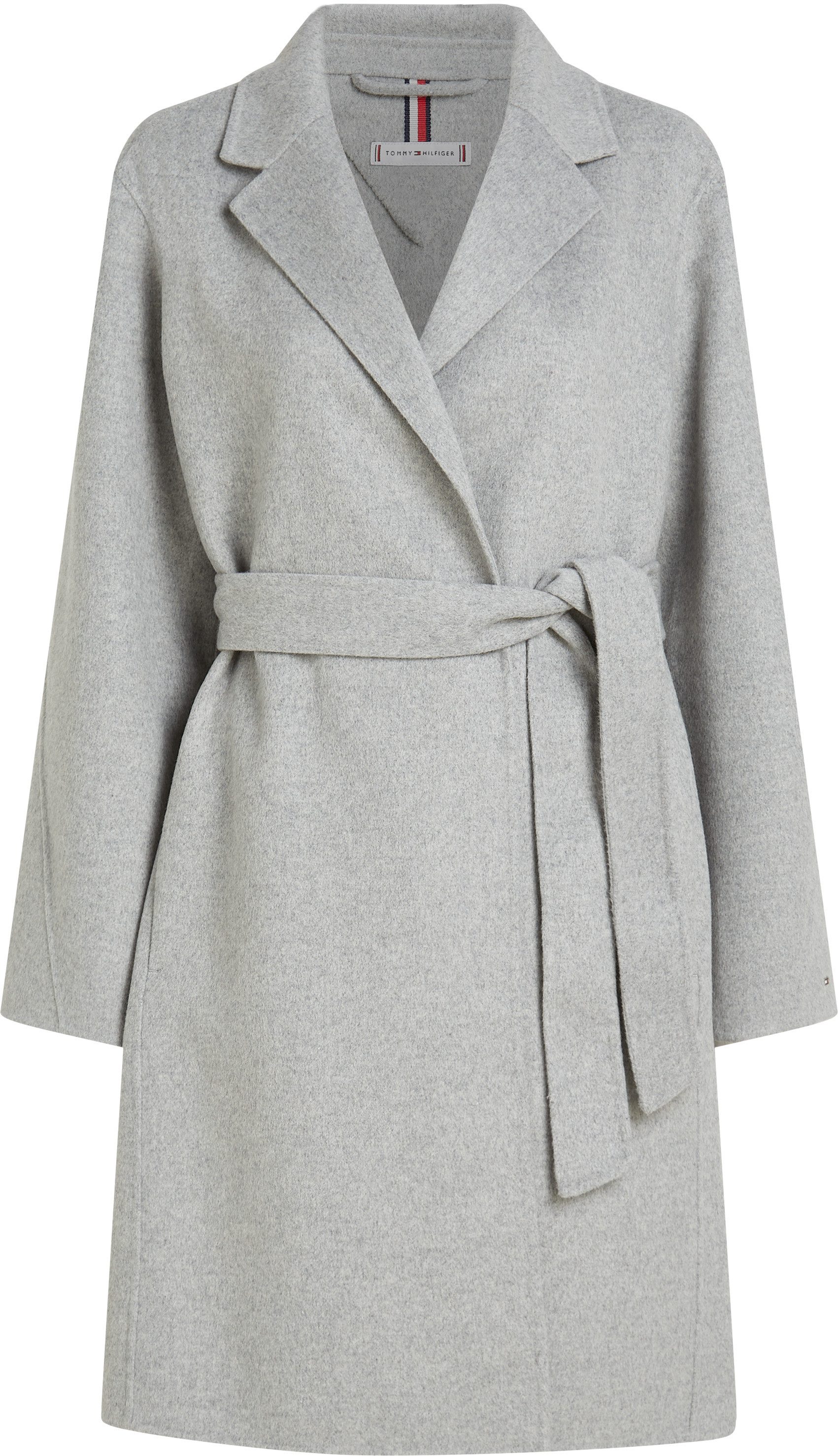 Tommy Hilfiger Korte jas REG DF WOOL BELTED COAT