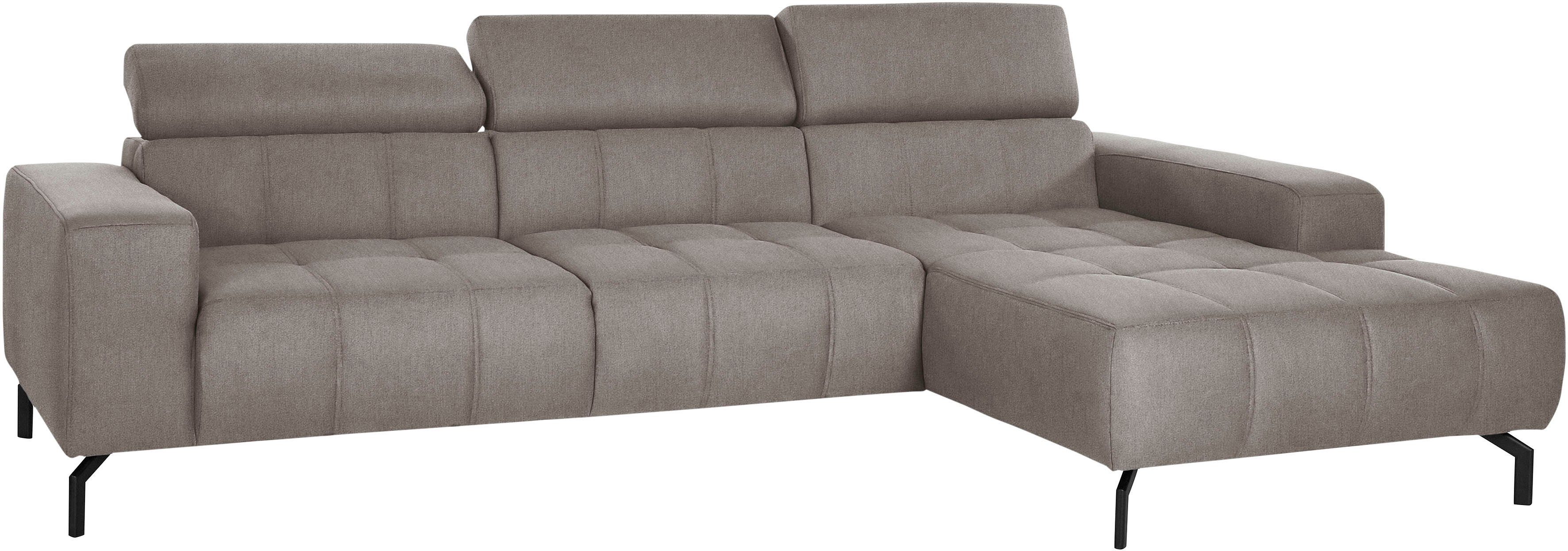 DOMO collection Hoekbank Cunelli mooie zitnaden als designelement, stevige zitcomfort, L-vorm