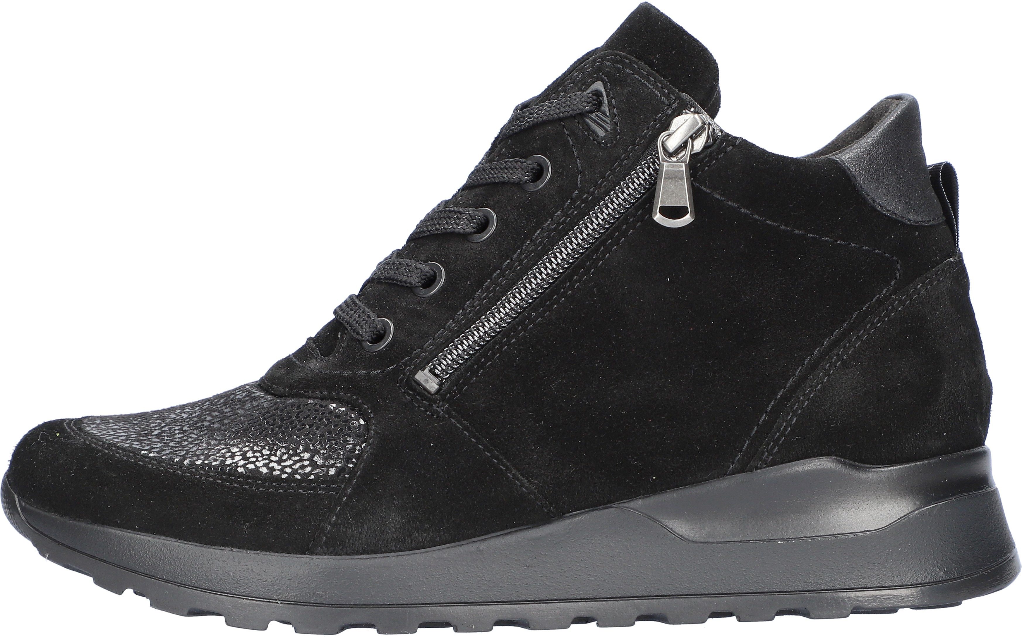 Waldläufer Hoge veterschoenen HIROKO SOFT , sleehakboots, comfortschoen, comfortabele schoen met orthotritt, g-breedte
