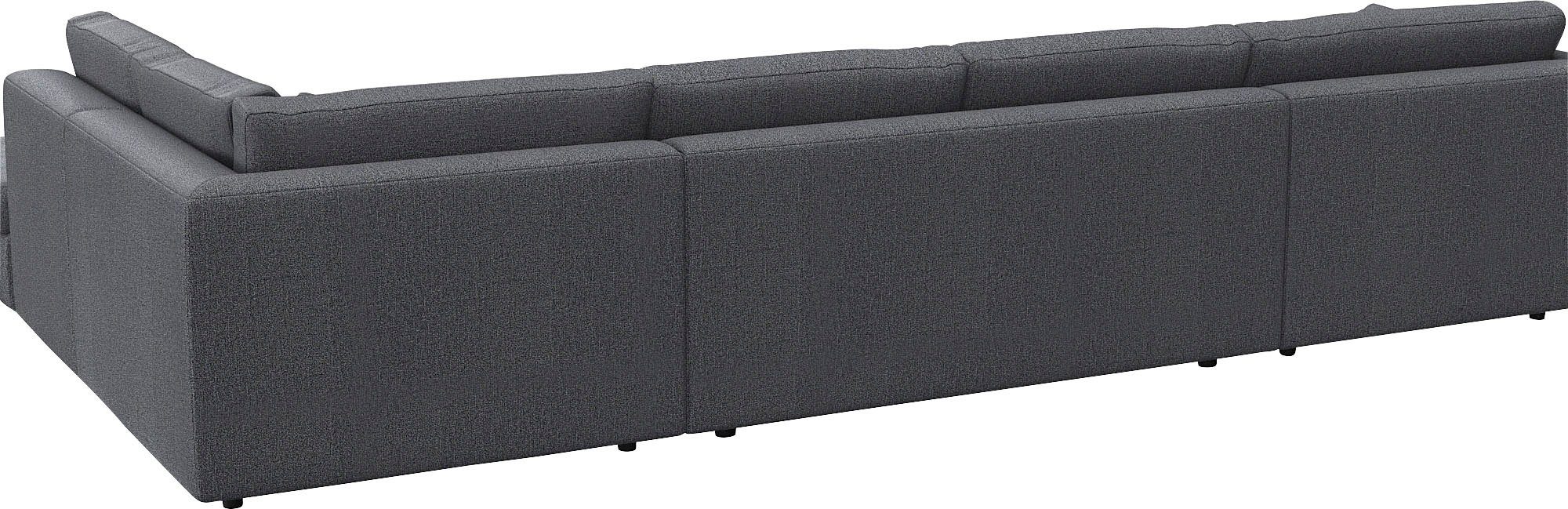FLEXLUX Zithoek Lovane, U-vorm, comfortabel en comfortabel Zacht en zeer comfortabel, grote zitdiepte op koudschuim, inclusief sierkussen