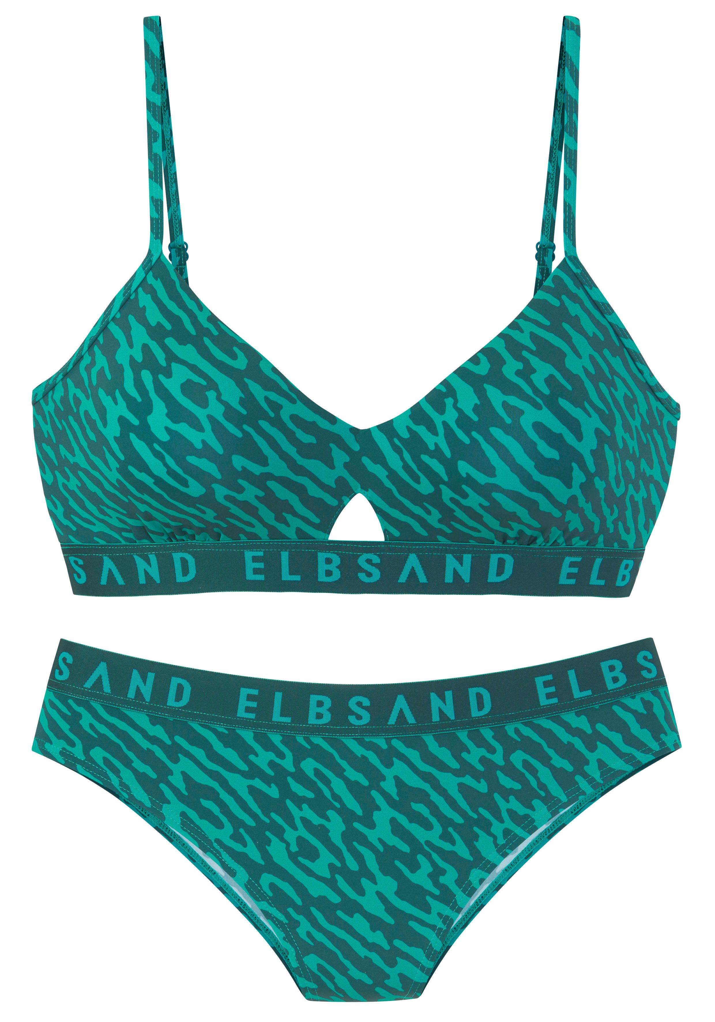 Elbsand Bustierbikini met merkopschrift