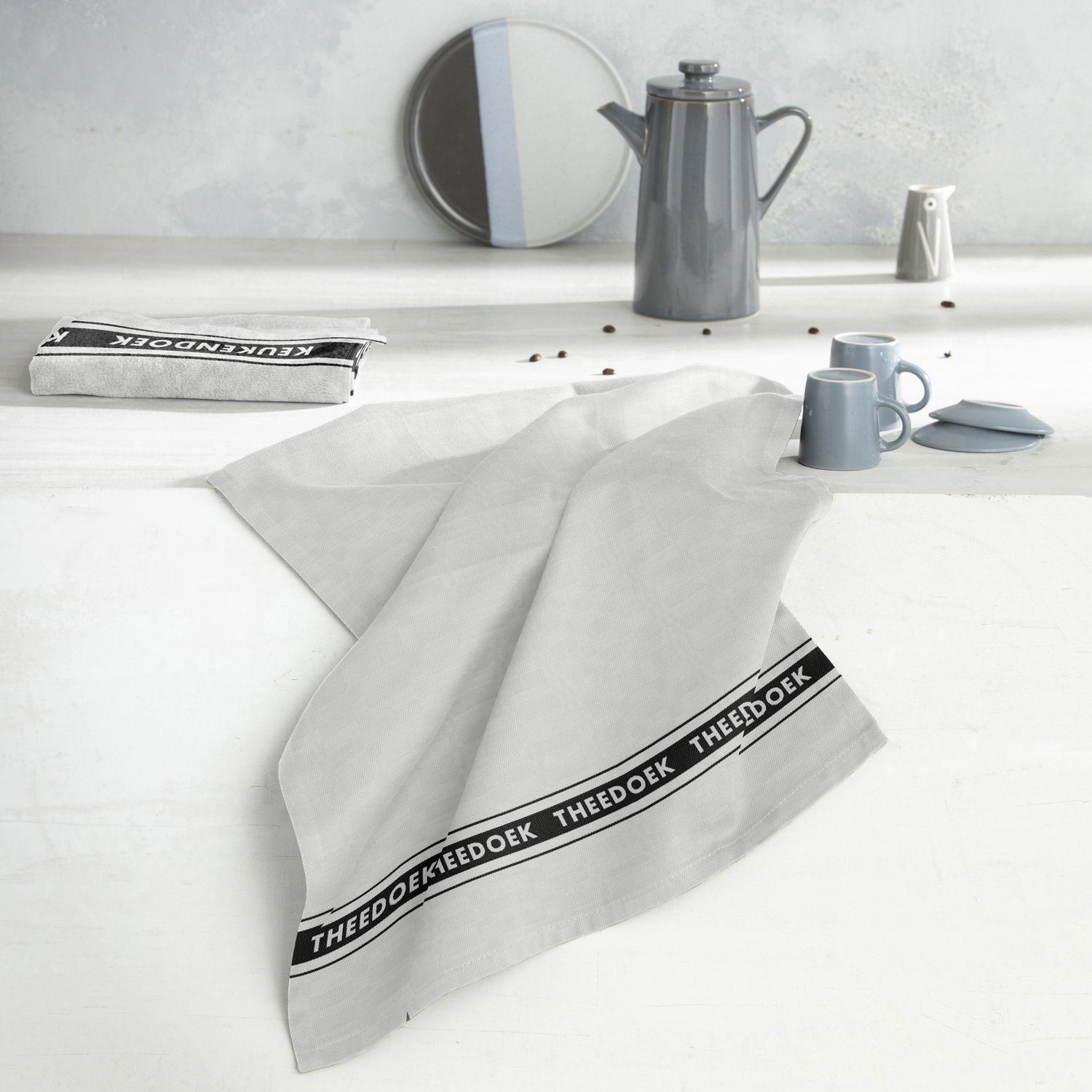 DDDDD Theedoek Pelle, aus reiner Baumwolle Afm. ca. 50x55 cm x 60x65 cm (set, 4-delig)