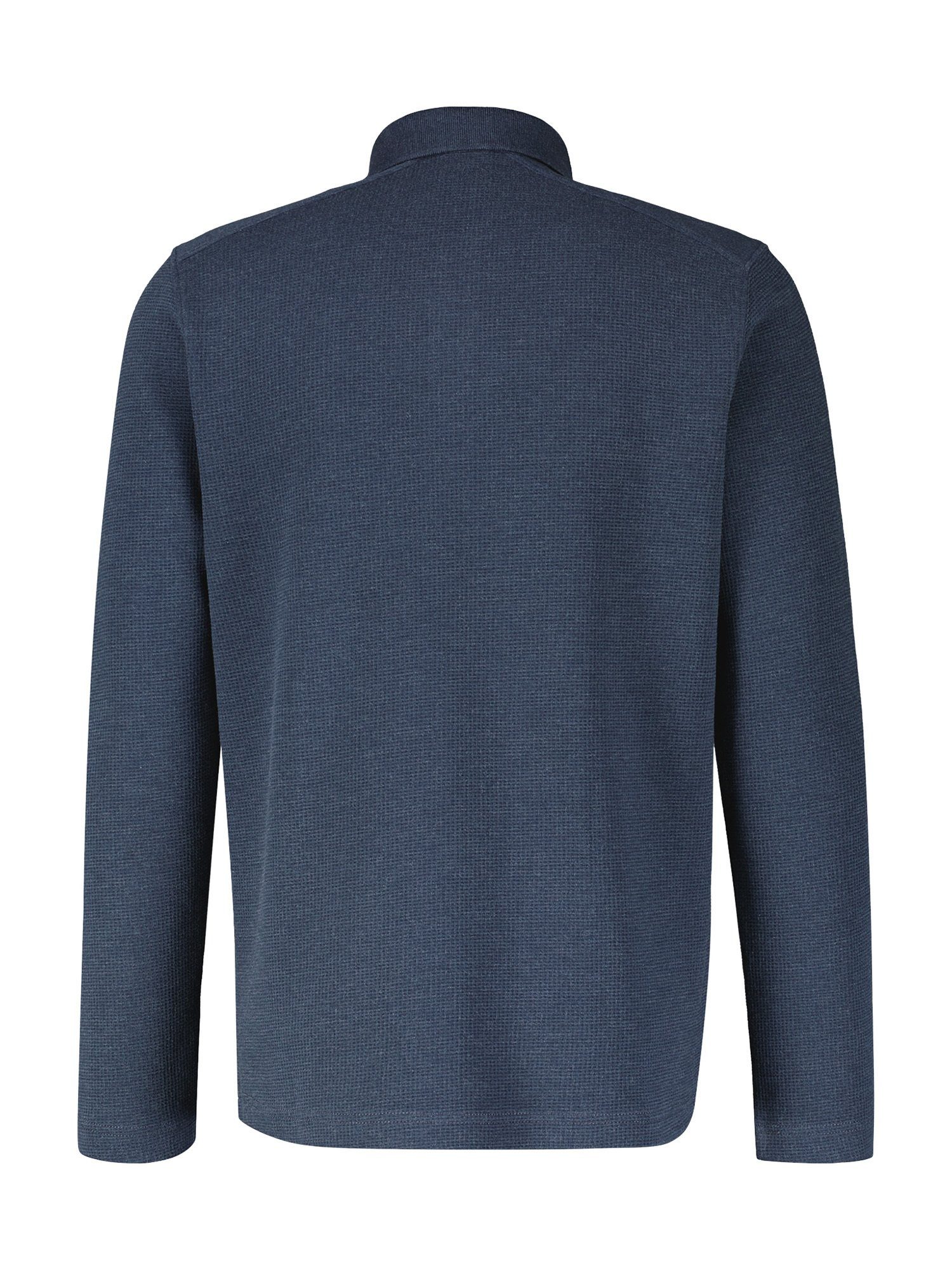 Lerros Sweatshirt LERROS lange mouw polo, effen wafelpiqué