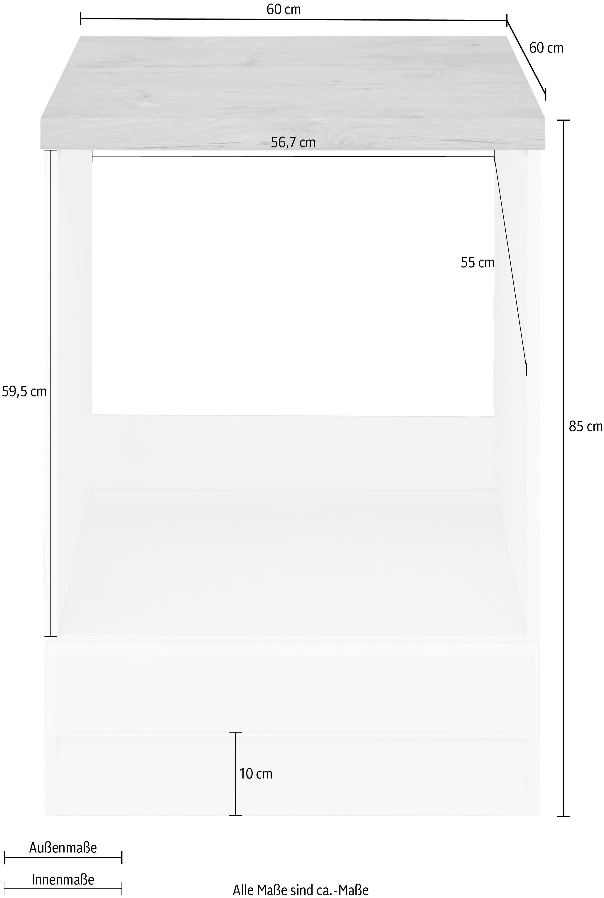 wiho Küchen Ombouwkast voor oven Erla 60 cm breed met vakkenfront