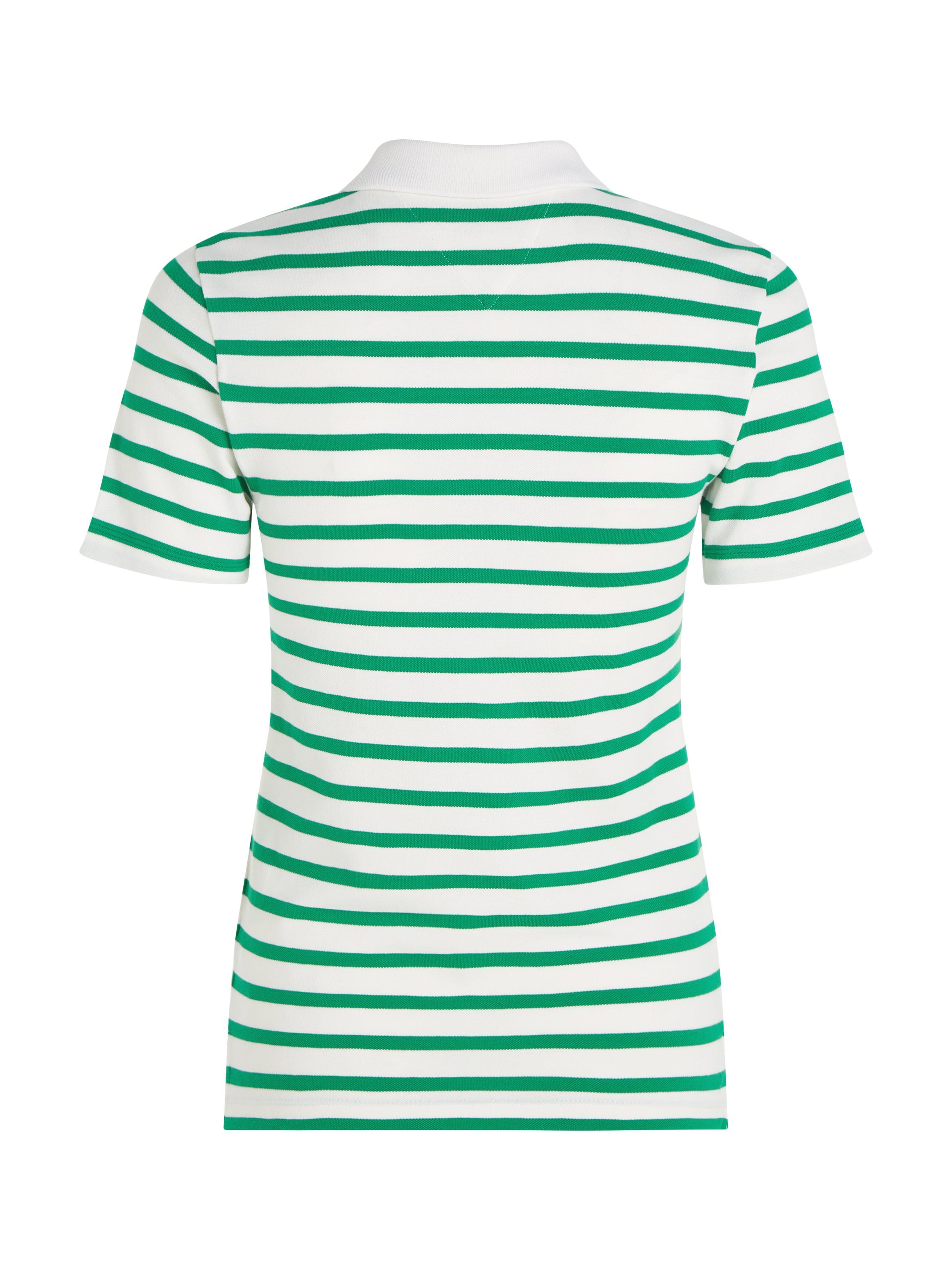 Tommy Hilfiger Poloshirt 1985 SLIM PIQUE STRIPE POLO SS met discreet geborduurd tommy hilfiger logo