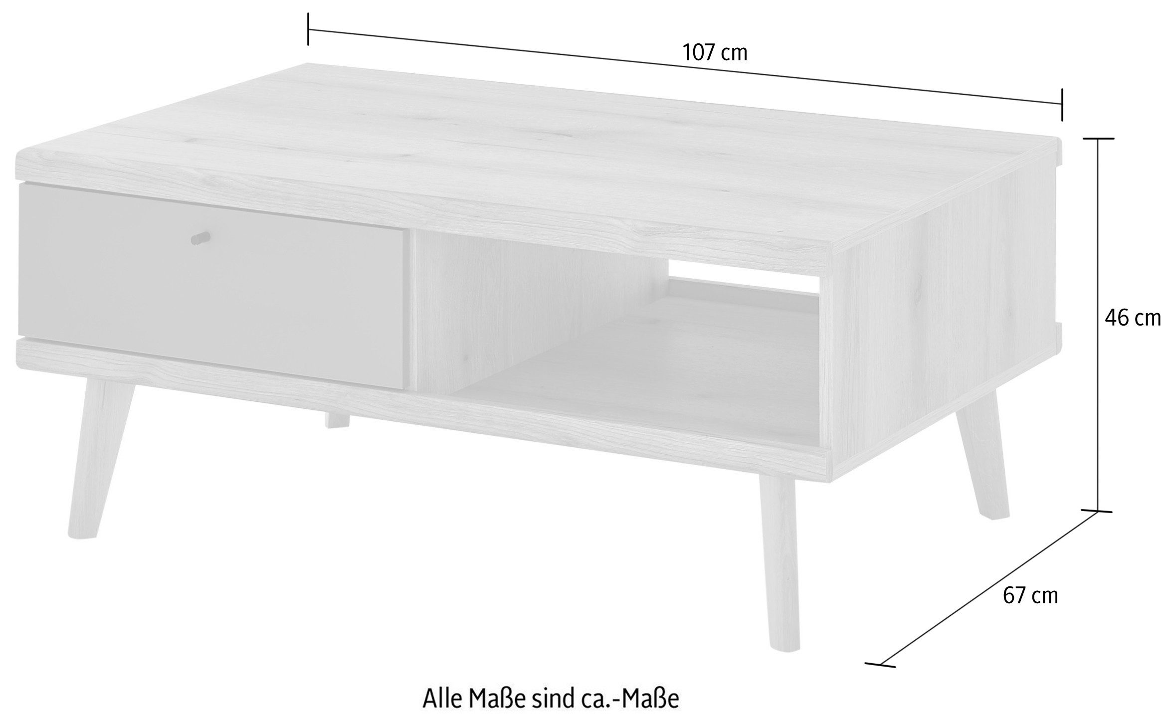 INOSIGN Salontafel MAVAS in moderne trendkleur, breedte 107 cm