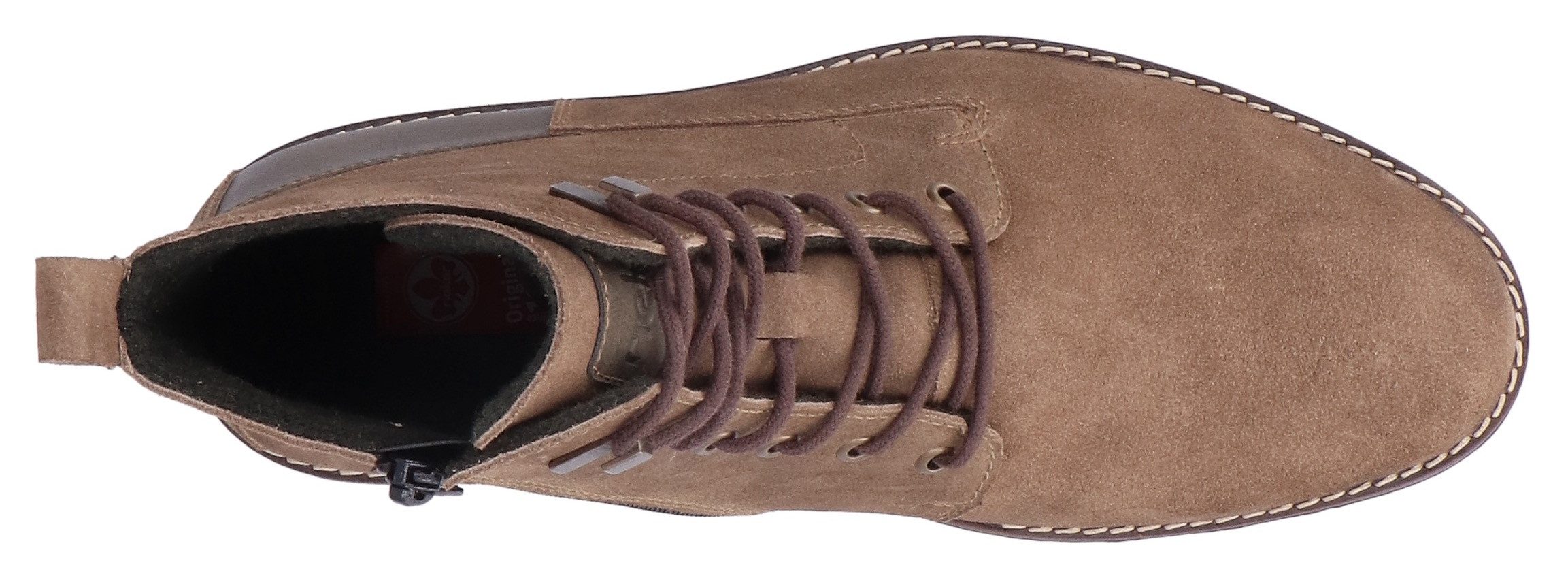Rieker Veterlaarsjes hakken, veterschoenen, zakelijke schoen met decoratieve naden