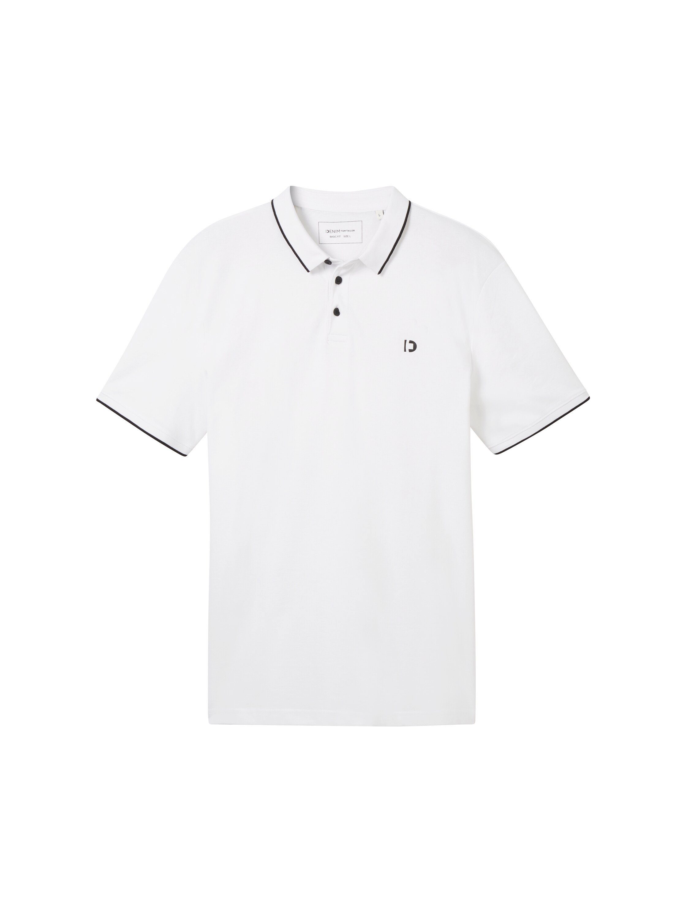 Tom Tailor Denim Poloshirt met logoprint en van stretch