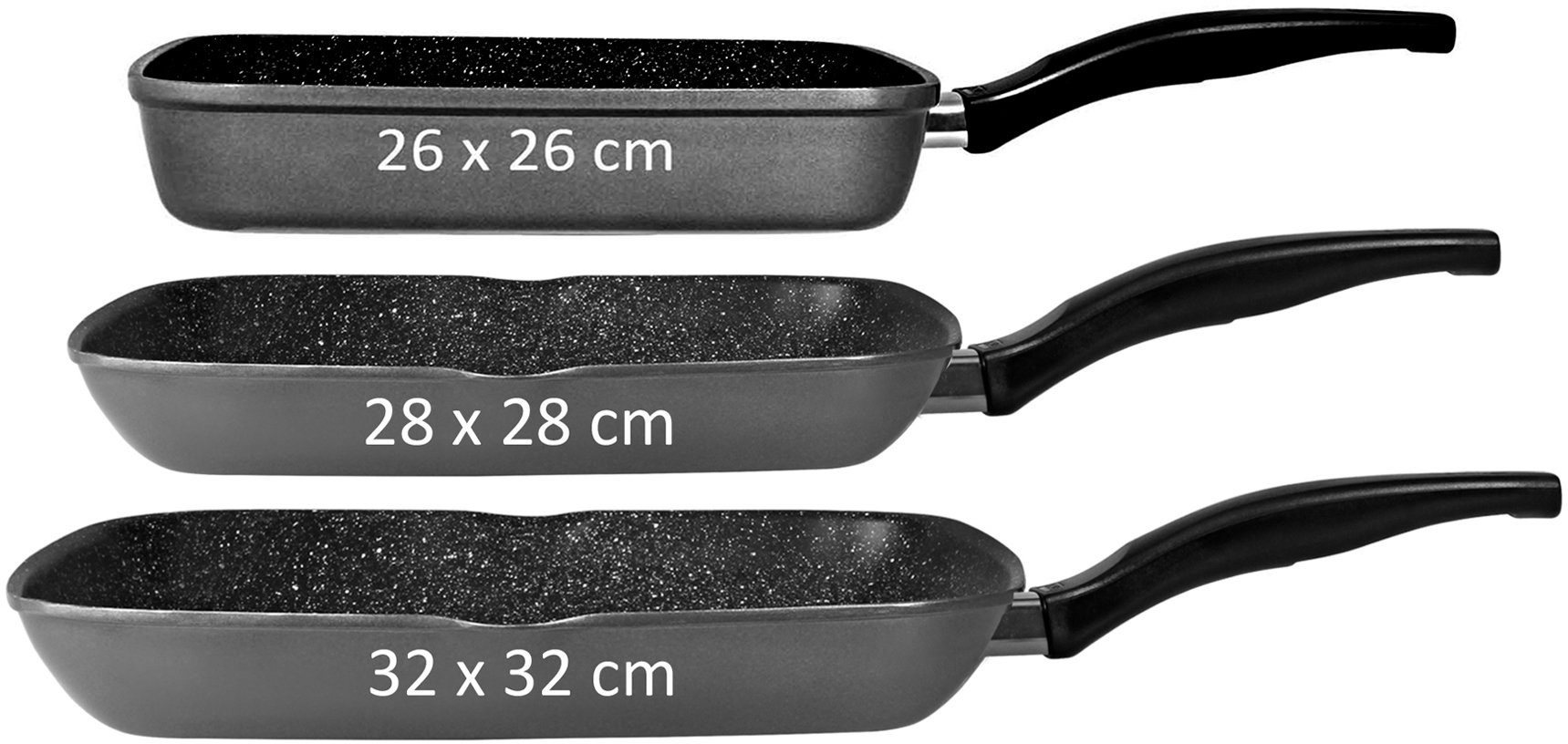 STONELINE Grillpan 26x26 cm, inductie