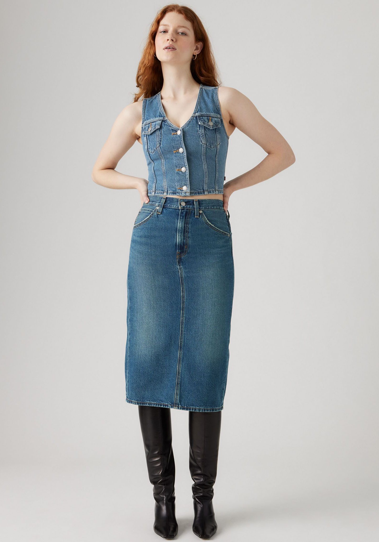 Levi's® Jeans rok HR BACK SLIT SKIR