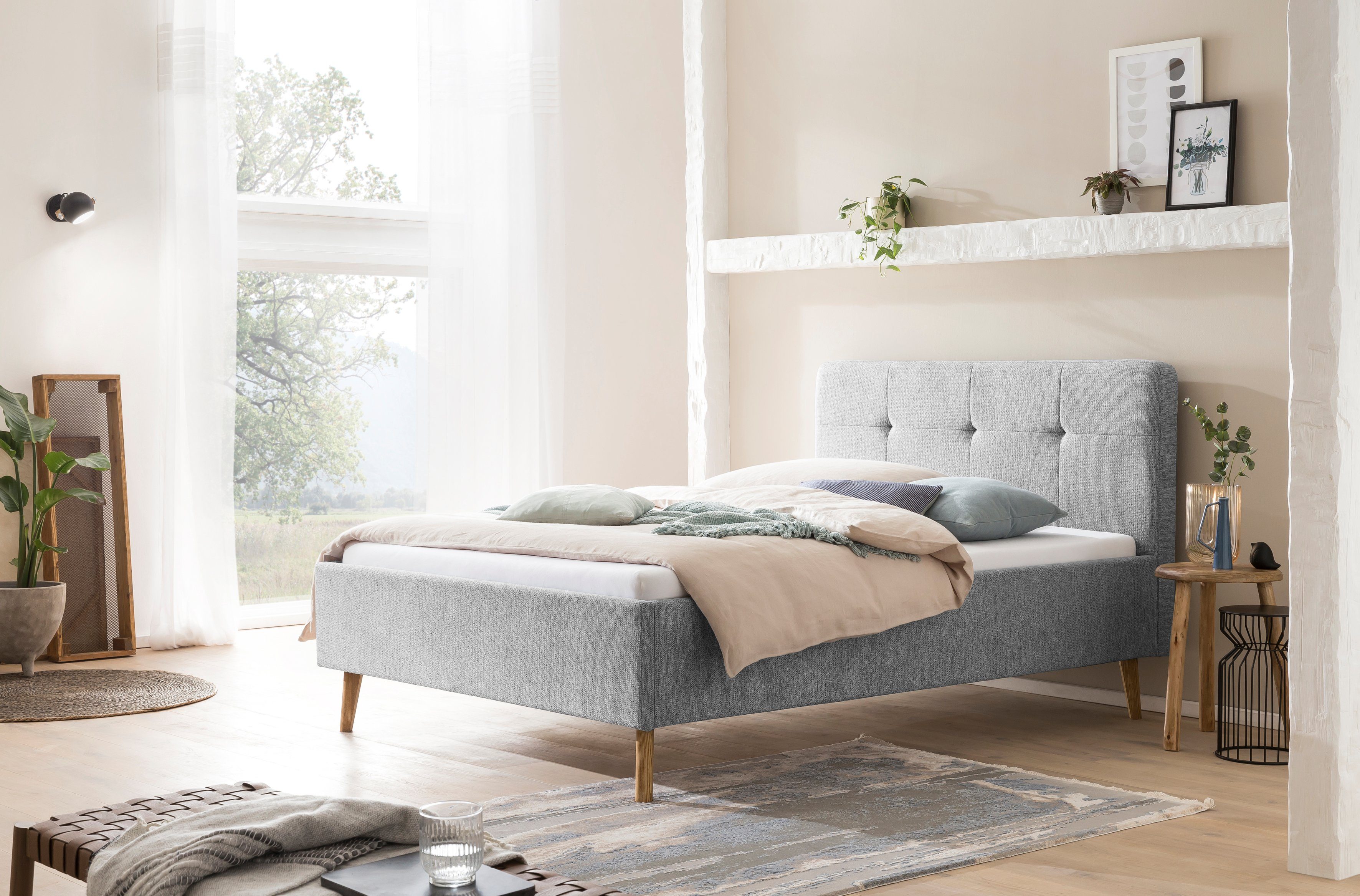 meise.möbel Gestoffeerd bed Smart Hoofdbord met knoopdetails, verkrijgbaar in twee maten